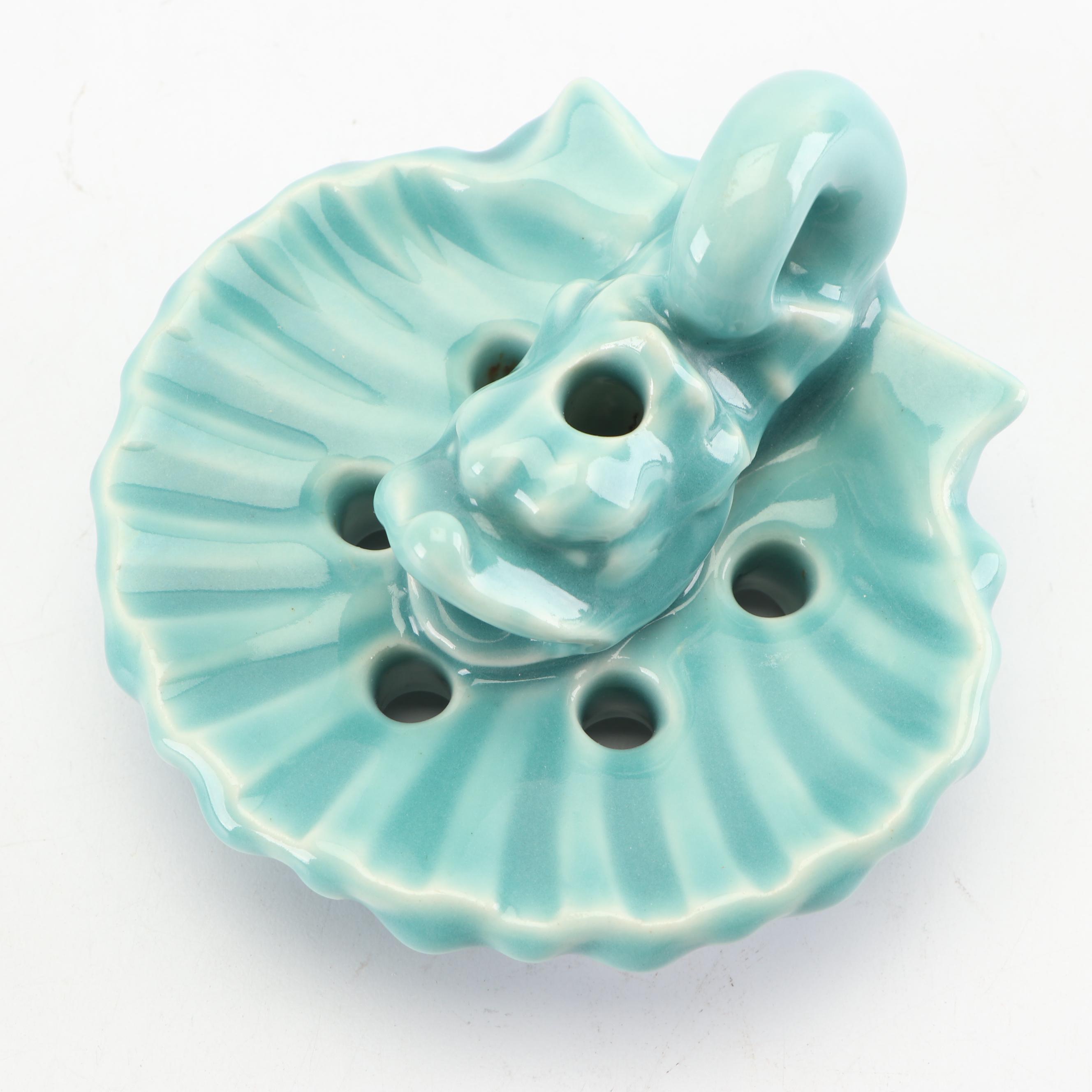 Rookwood Pottery Dolphin Form Flower Frog, 1917
