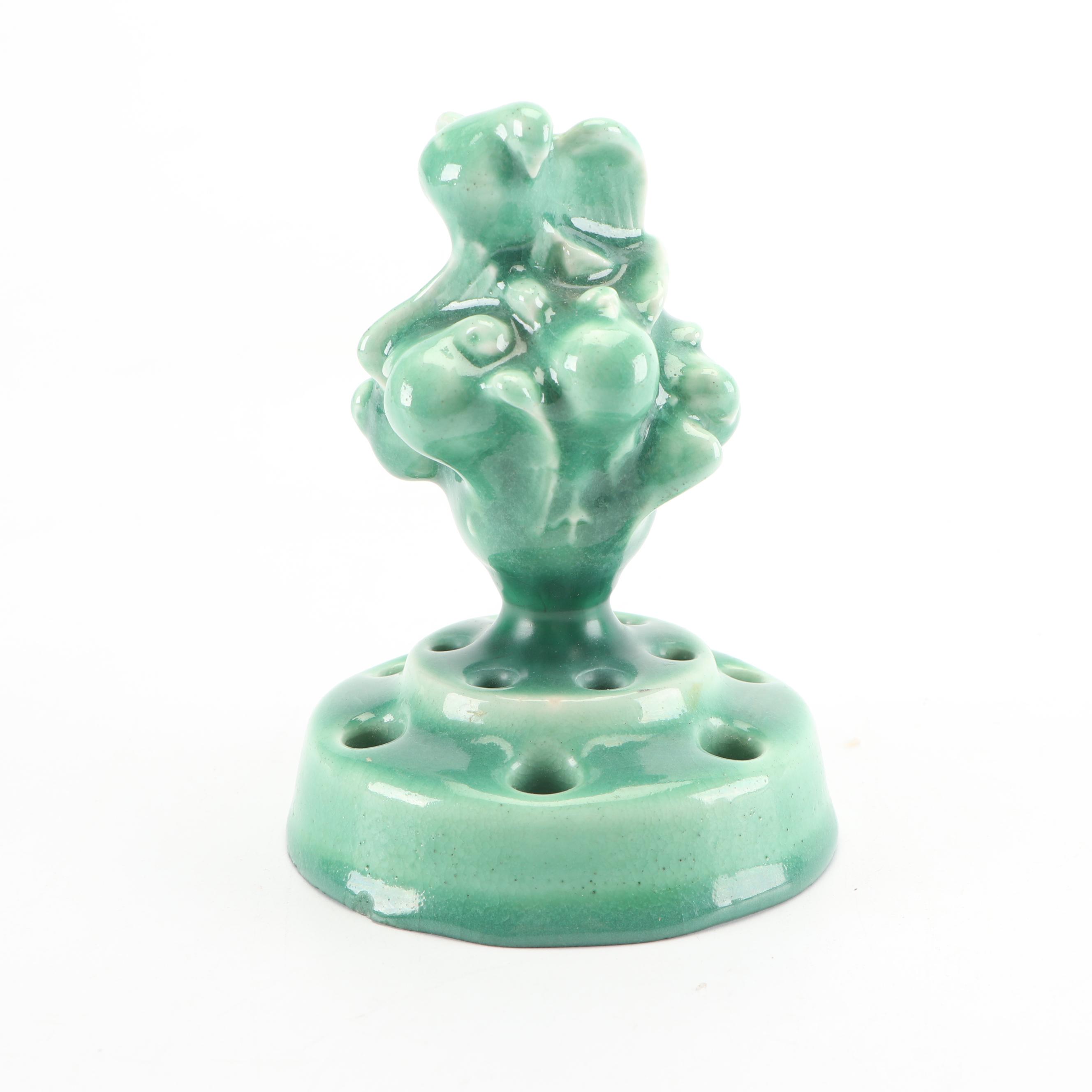 Rookwood Pottery Flower Frog with Dove, 1921