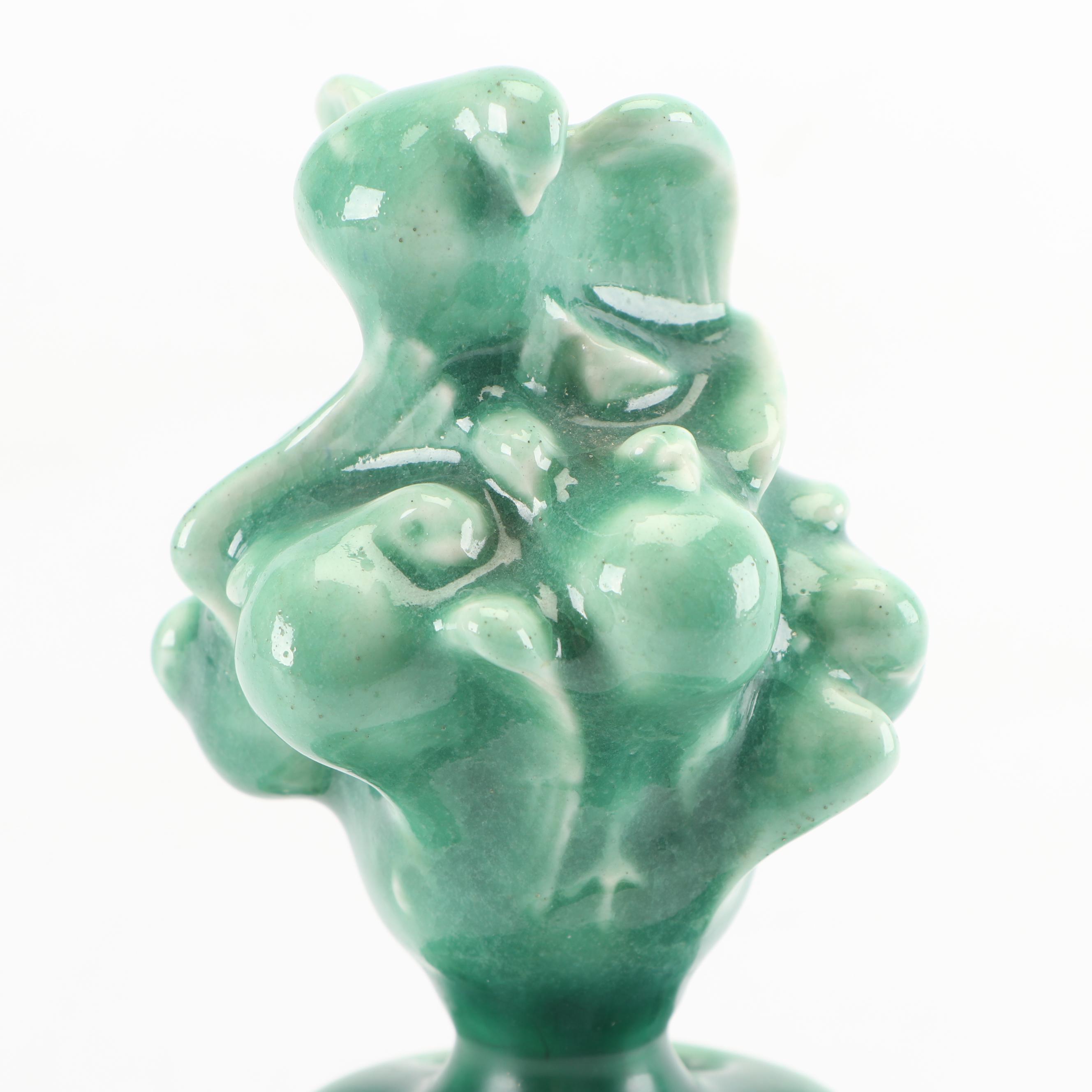 Rookwood Pottery Flower Frog with Dove, 1921