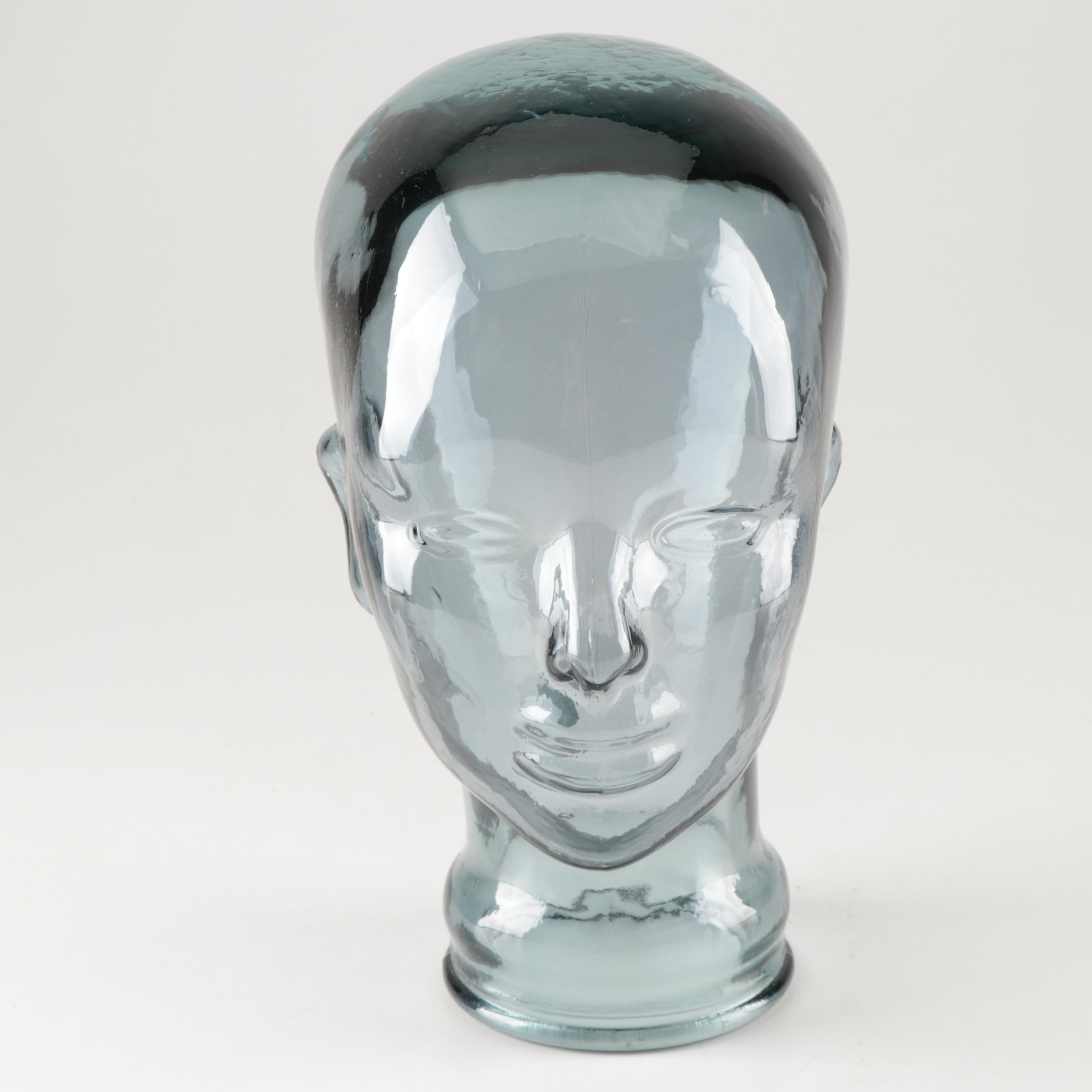 Recycled Hand Blown Glass Human Head by Vidrios San Miguel