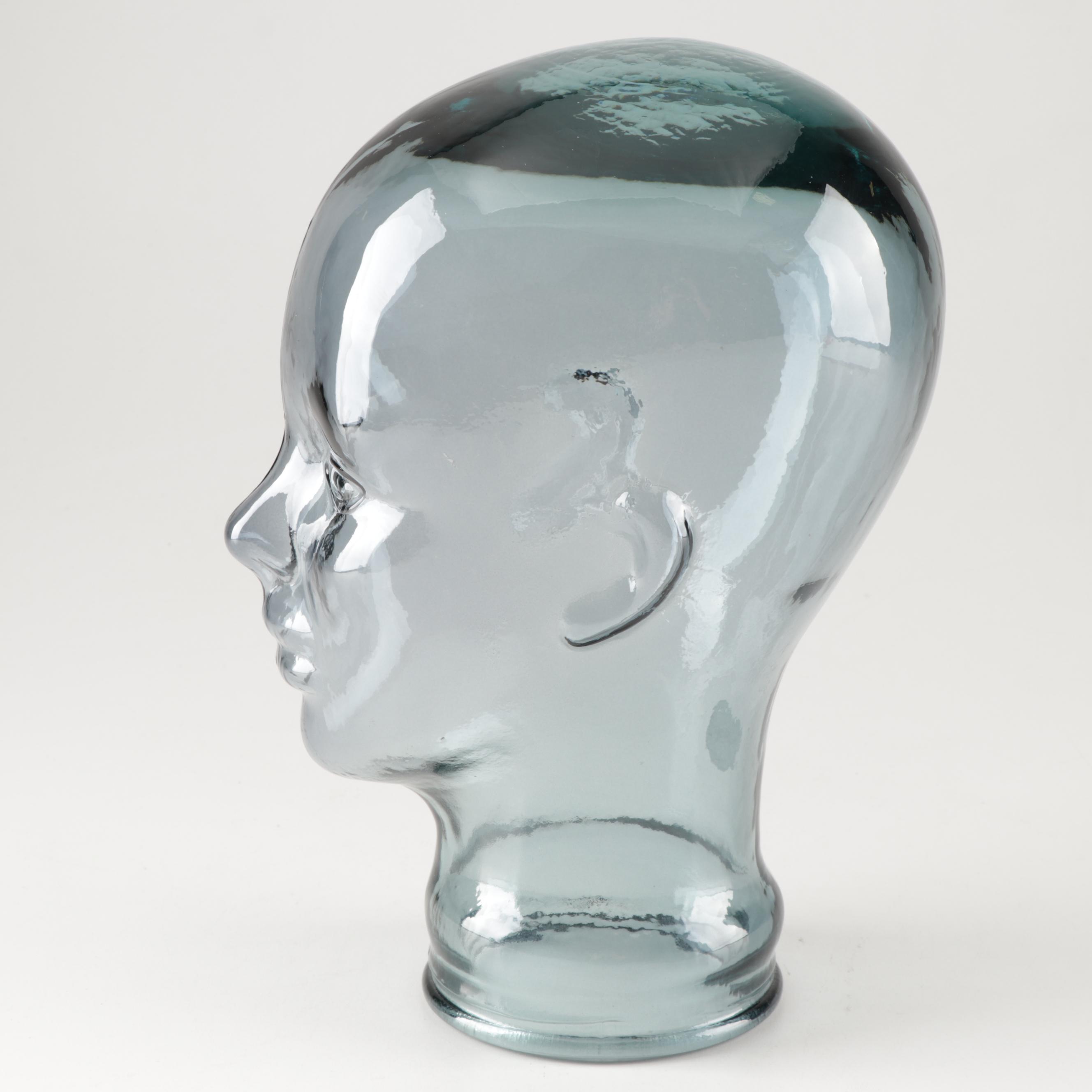 Recycled Hand Blown Glass Human Head by Vidrios San Miguel