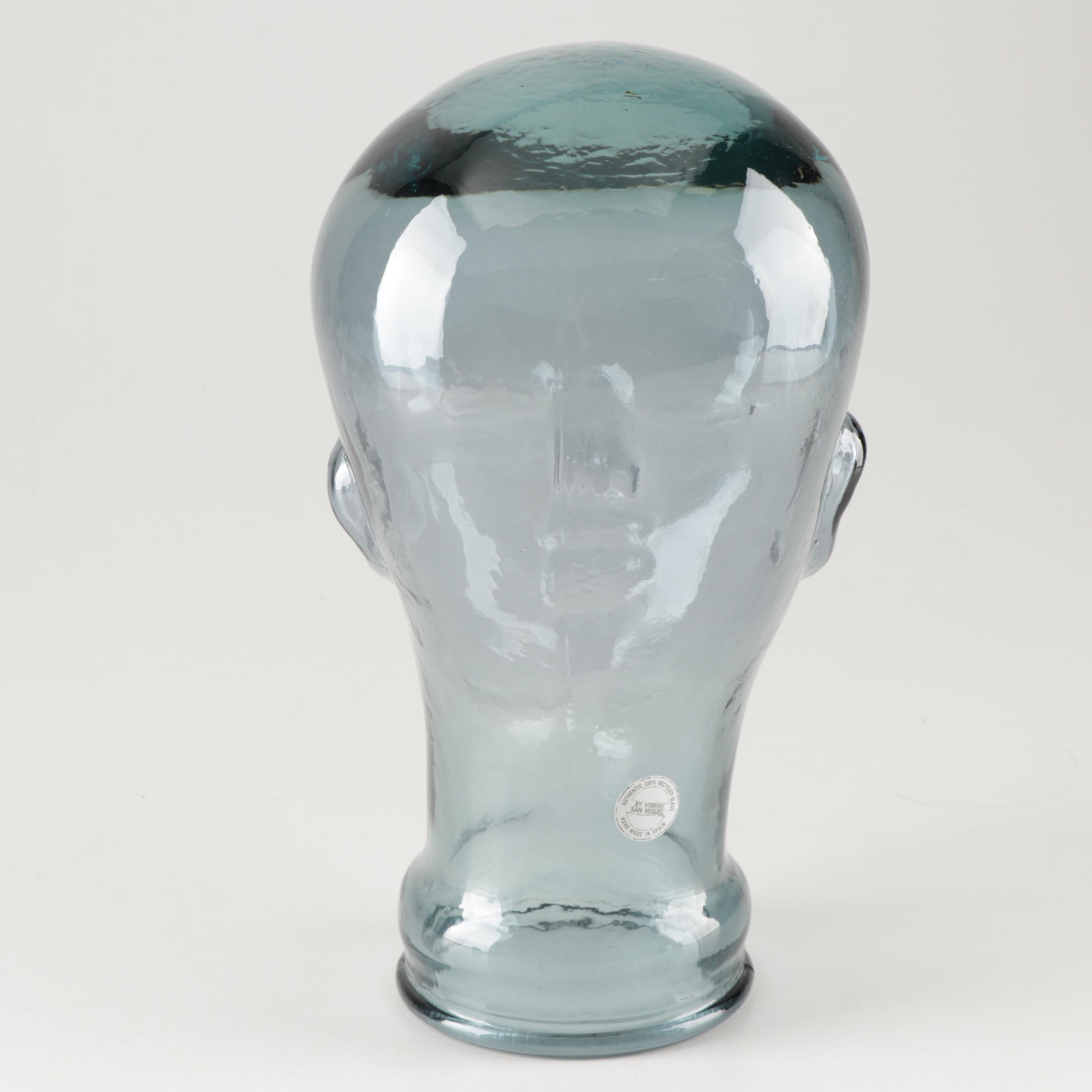 Recycled Hand Blown Glass Human Head by Vidrios San Miguel
