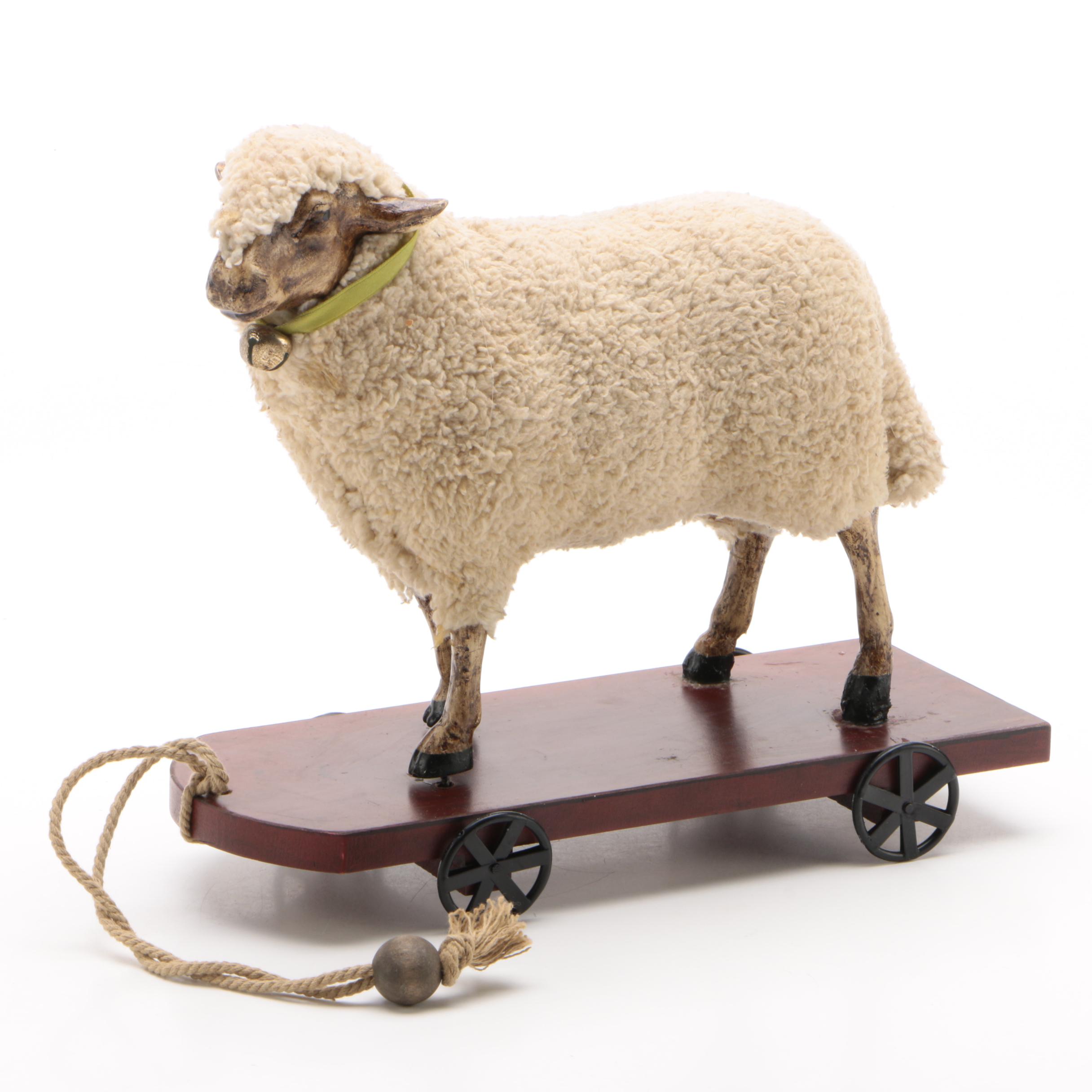 Ragon House Collection Plush Sheep Decorative Pull Toy