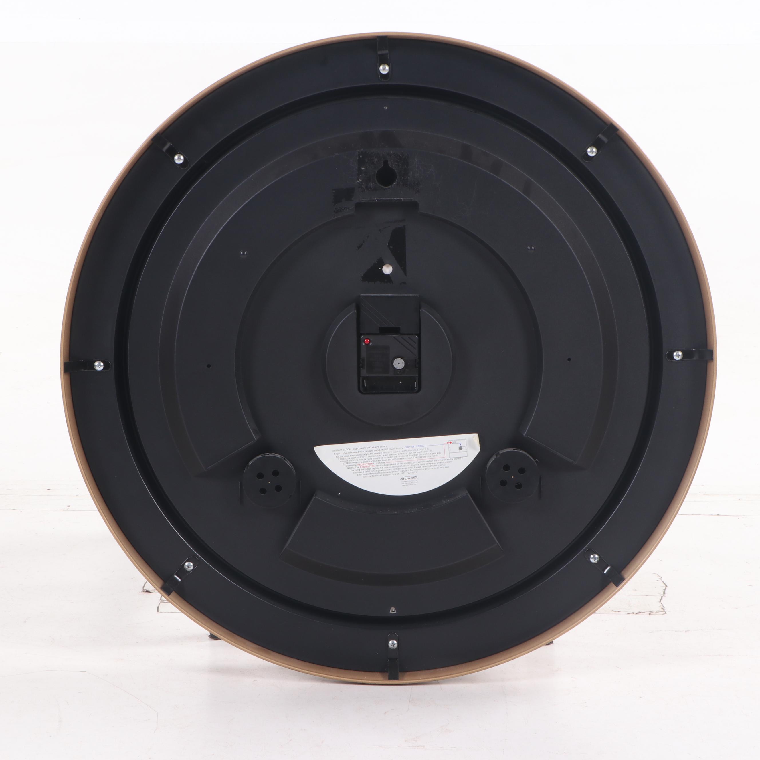 Atomix AA Battery Powered Wall Clock, Contemporary