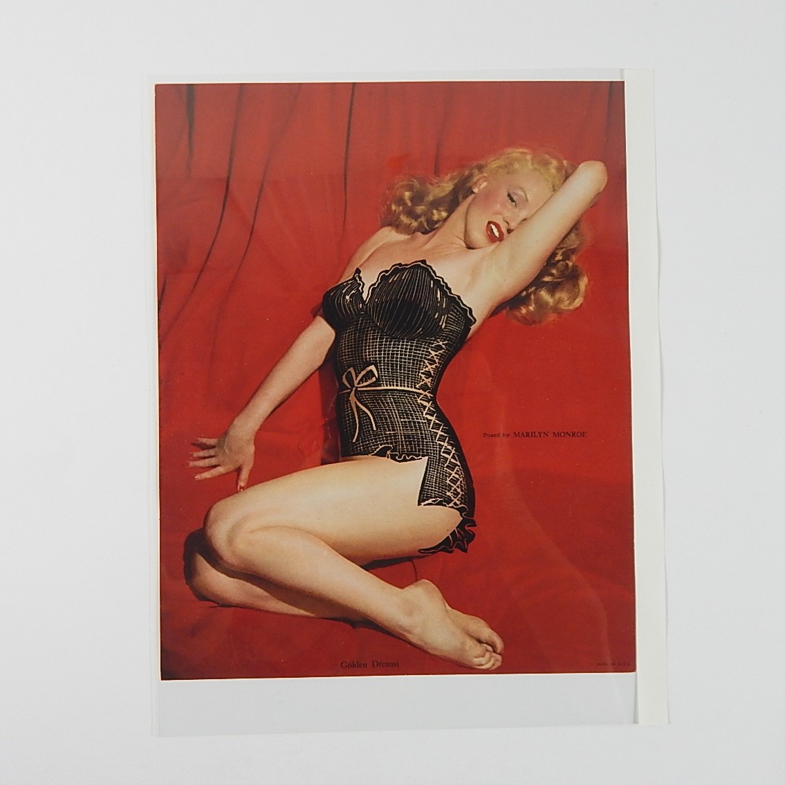 1950s Era Marilyn Monroe Salesman Sample Calendar Pinup with Lace Overlay