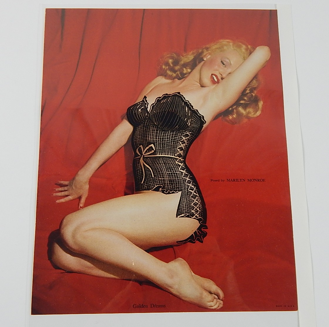1950s Era Marilyn Monroe Salesman Sample Calendar Pinup with Lace Overlay