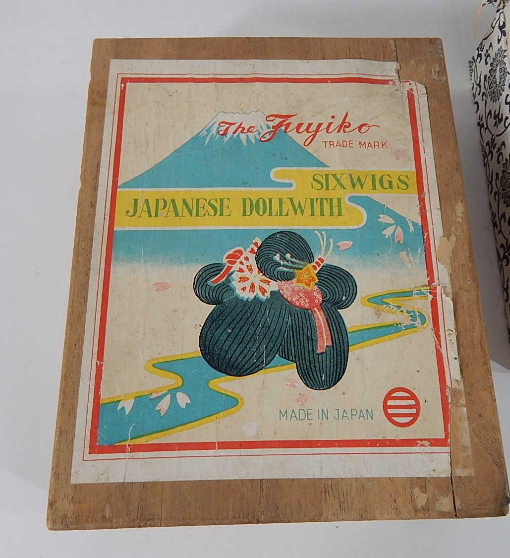Vintage Fuyiko Japanese Doll with Six Wigs and Box