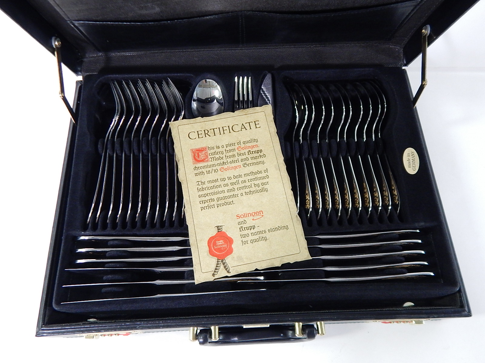 Rostfrei Edelstahl 18/10 Solingen Germany Stainless Steel Flatware with Case