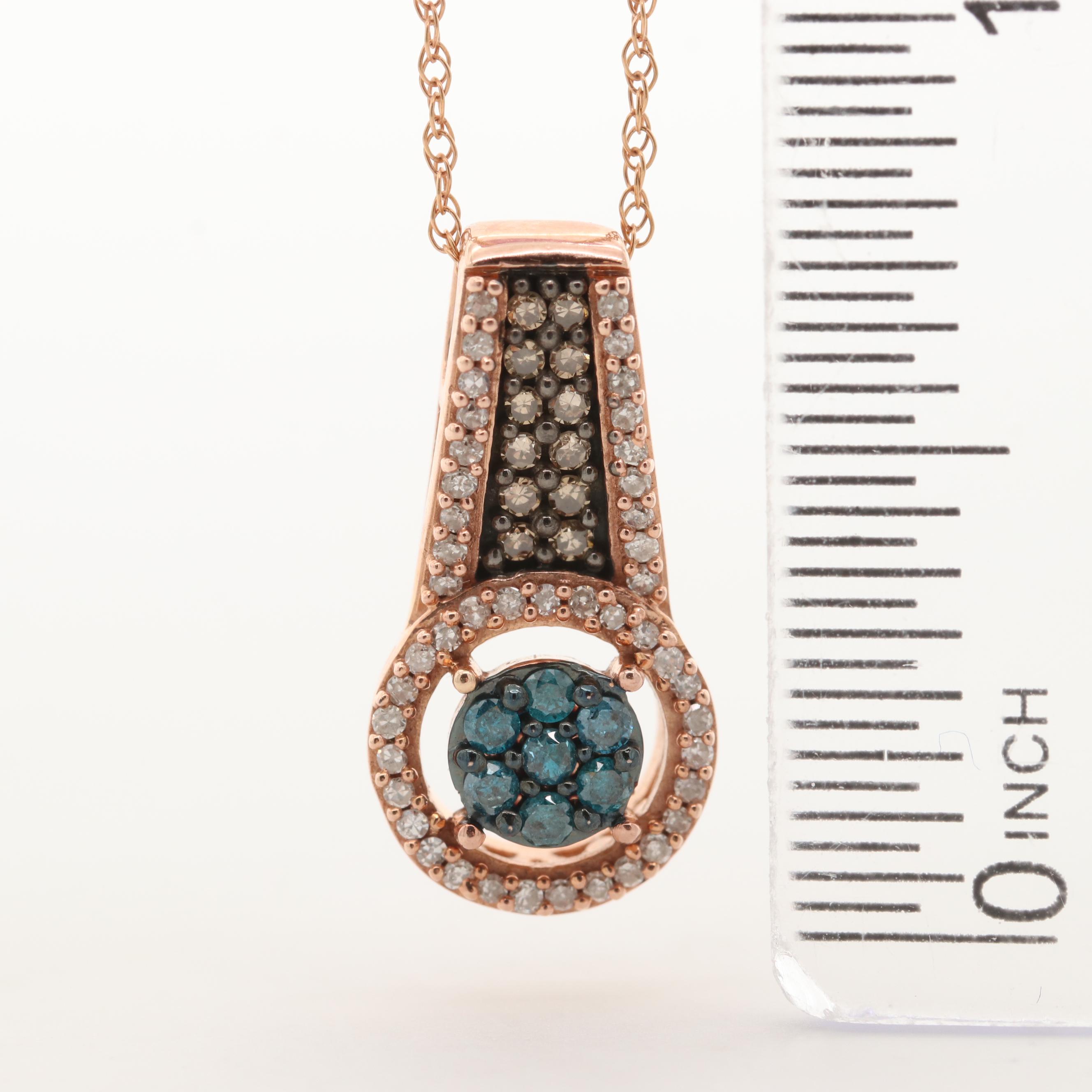 10K Rose Gold Diamond Necklace