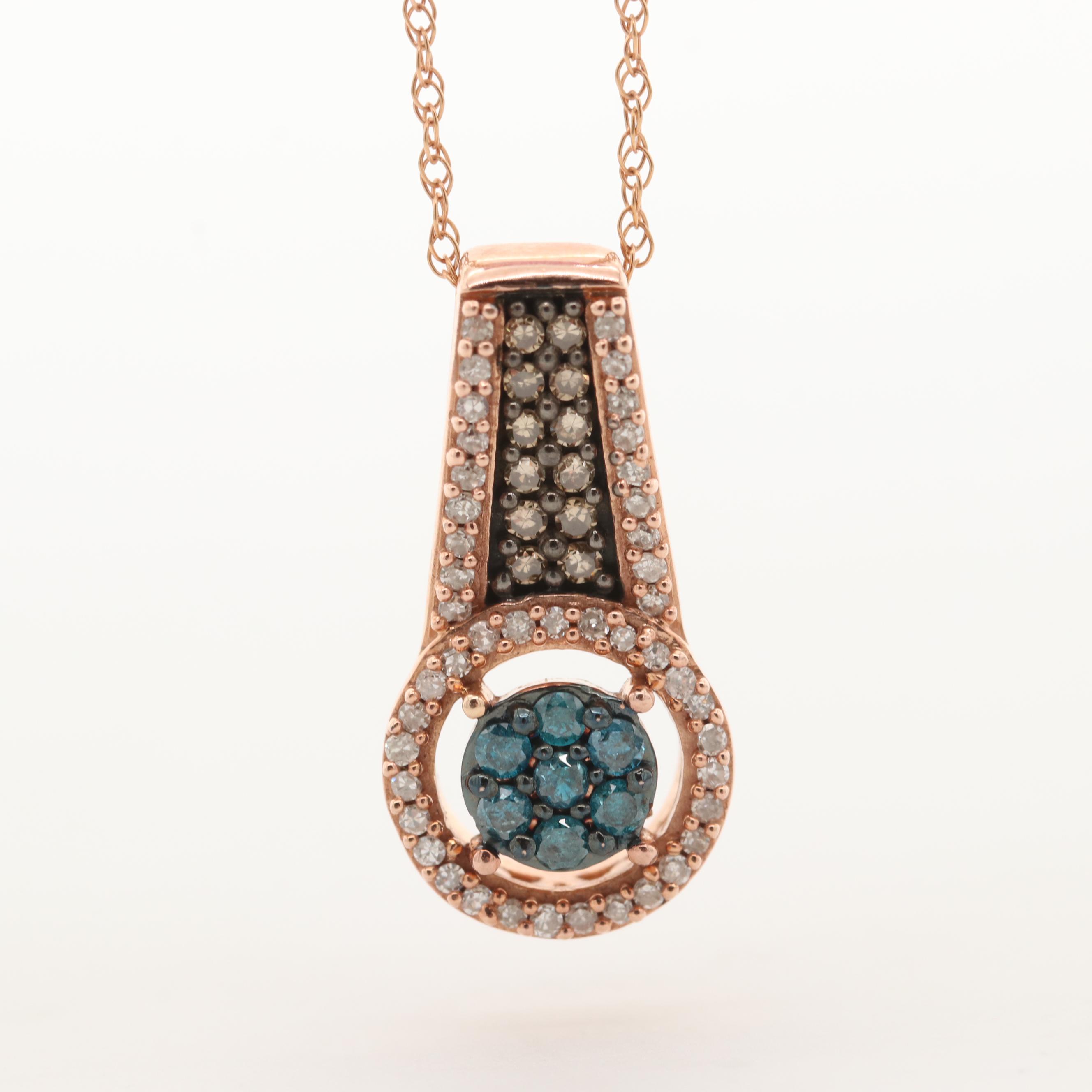 10K Rose Gold Diamond Necklace