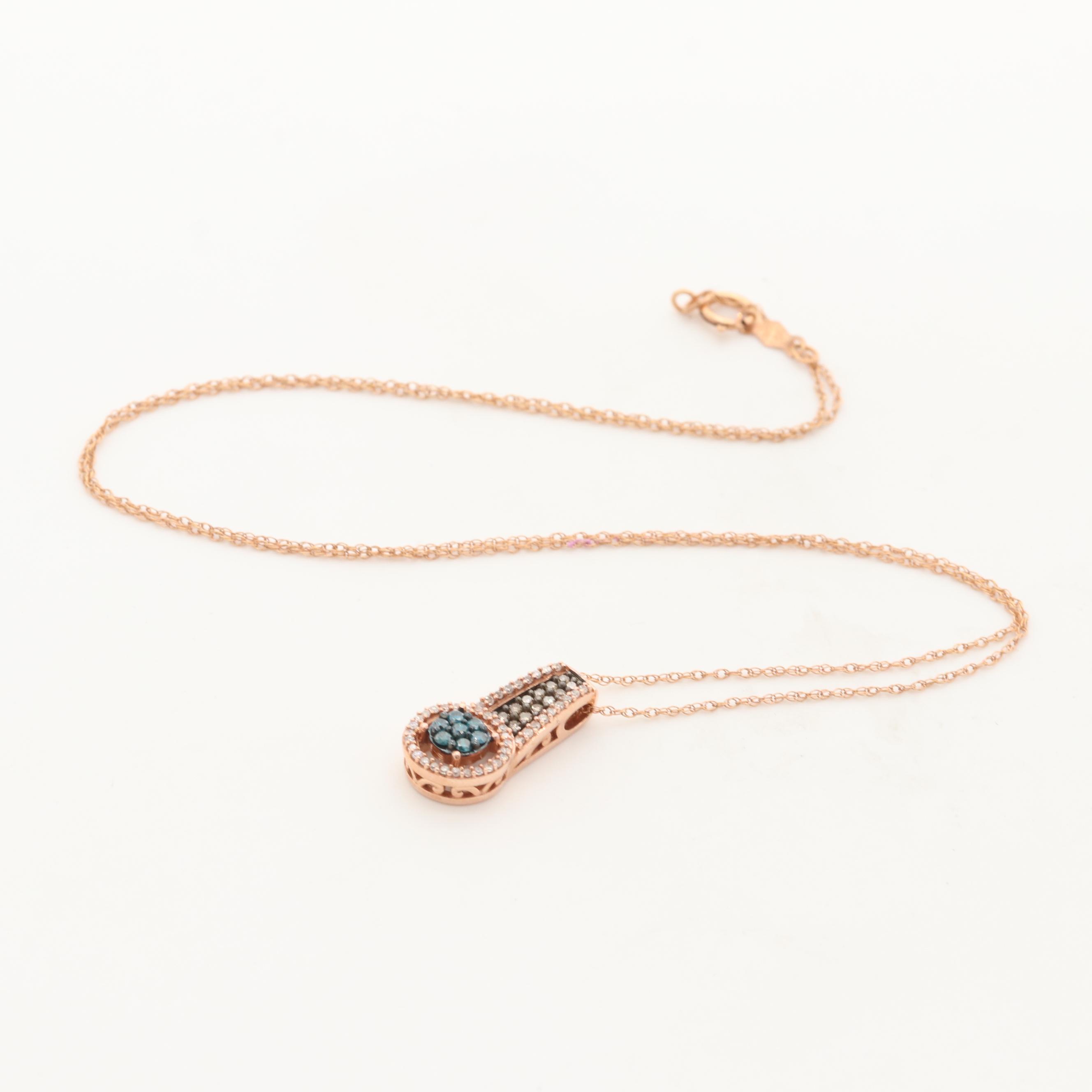 10K Rose Gold Diamond Necklace