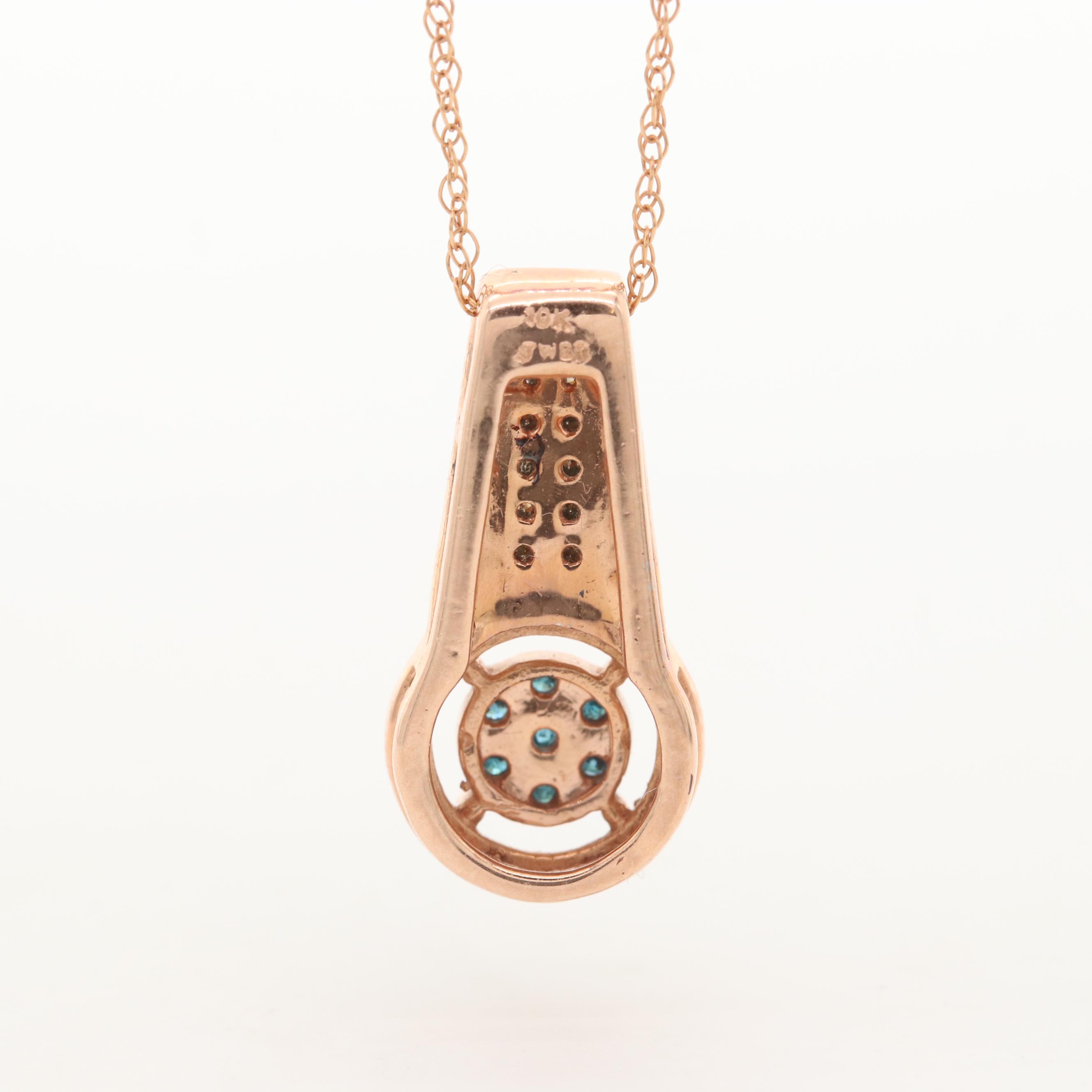 10K Rose Gold Diamond Necklace
