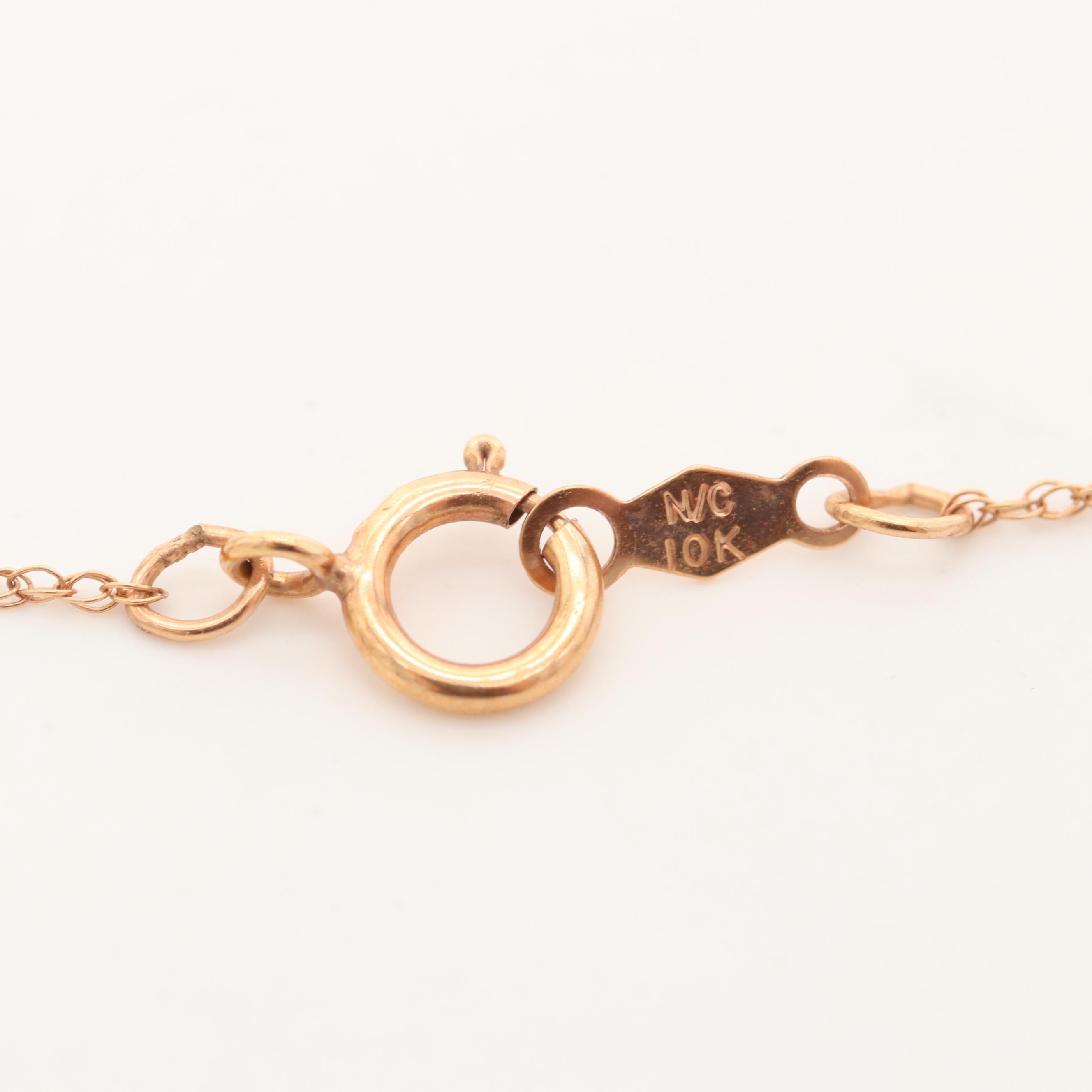 10K Rose Gold Diamond Necklace