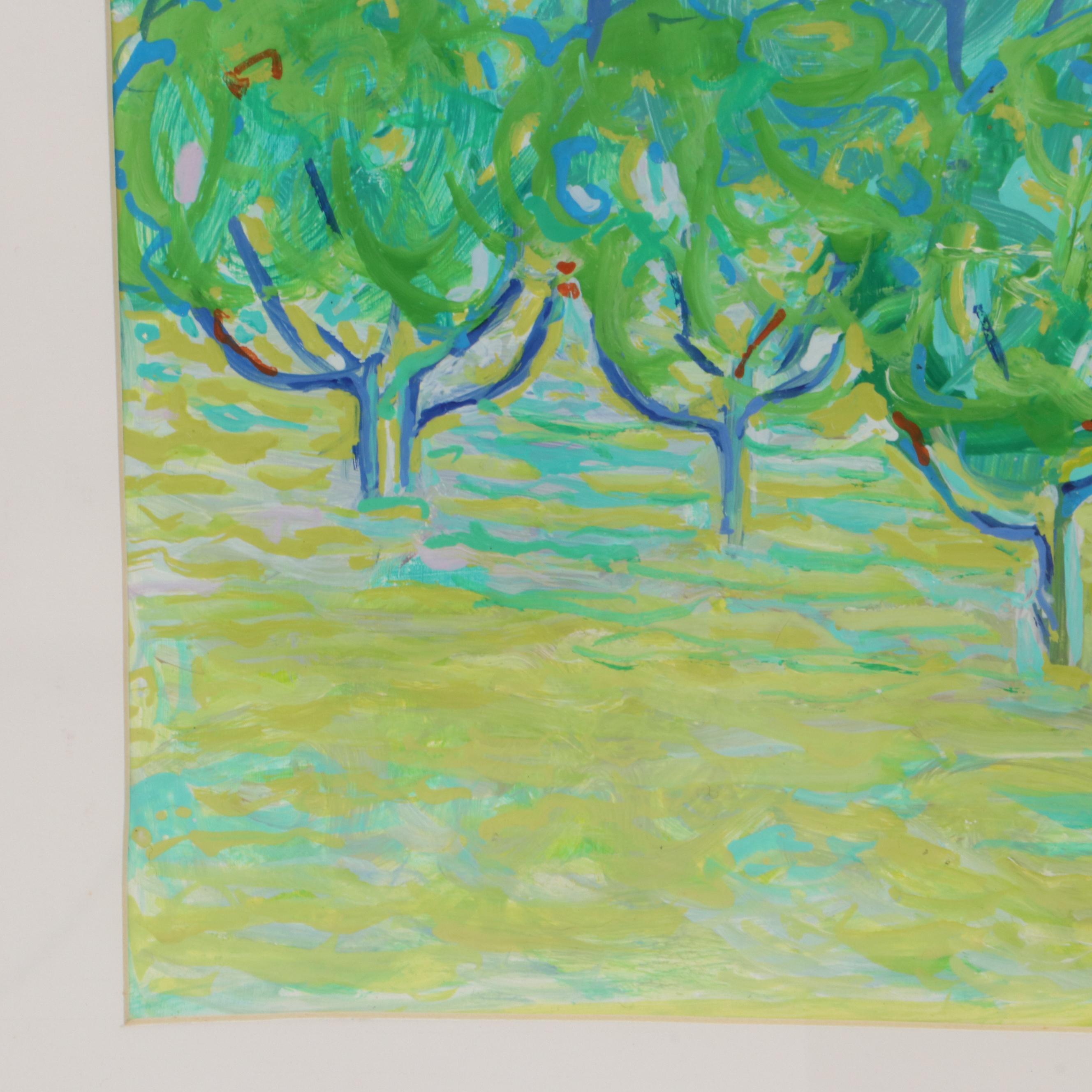 Jean Marie Toulgouat Oil Painting "Ah, Les Beaux Arbres"