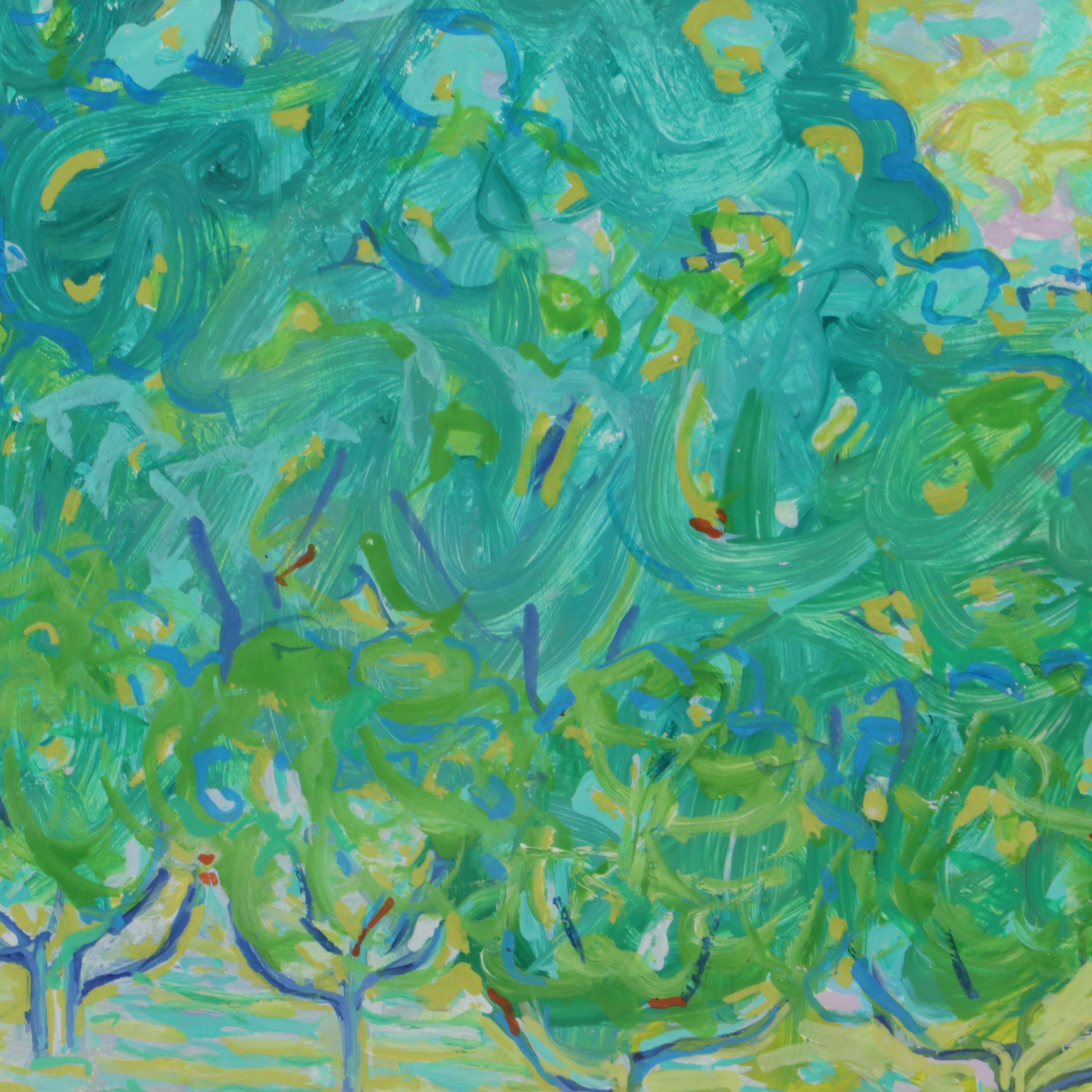 Jean Marie Toulgouat Oil Painting "Ah, Les Beaux Arbres"