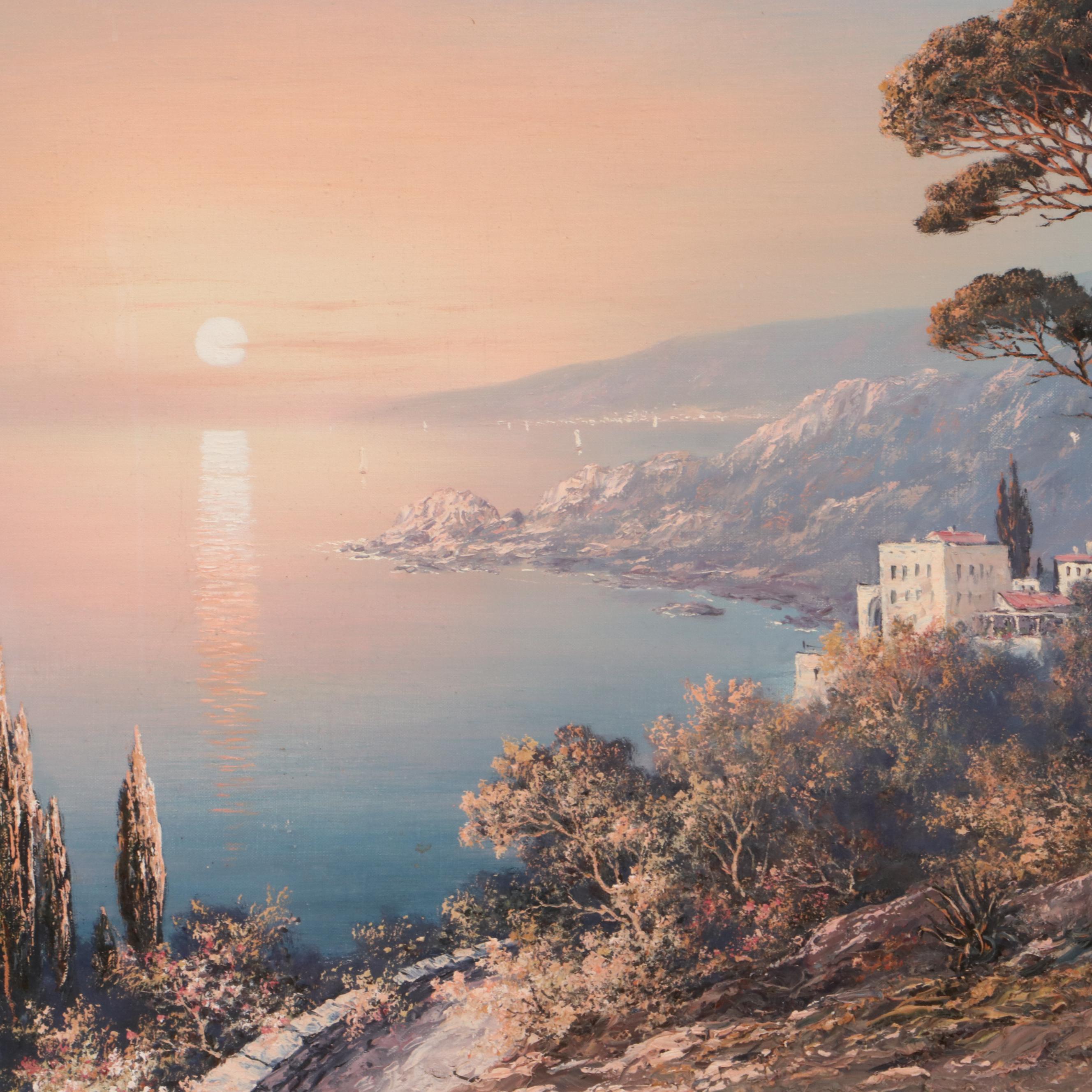 R. S. Wolfinger European Coastal Scene Oil Painting