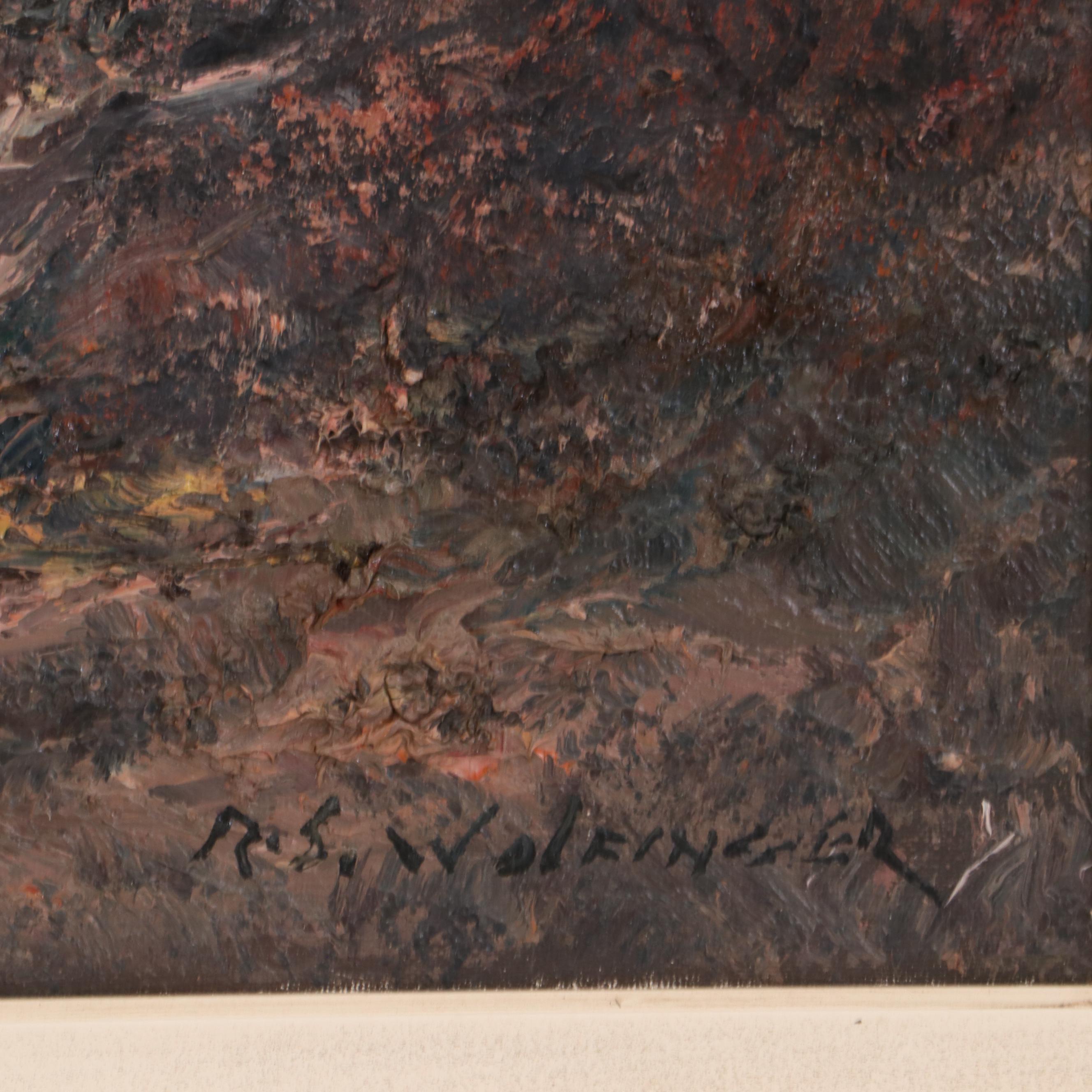 R. S. Wolfinger European Coastal Scene Oil Painting