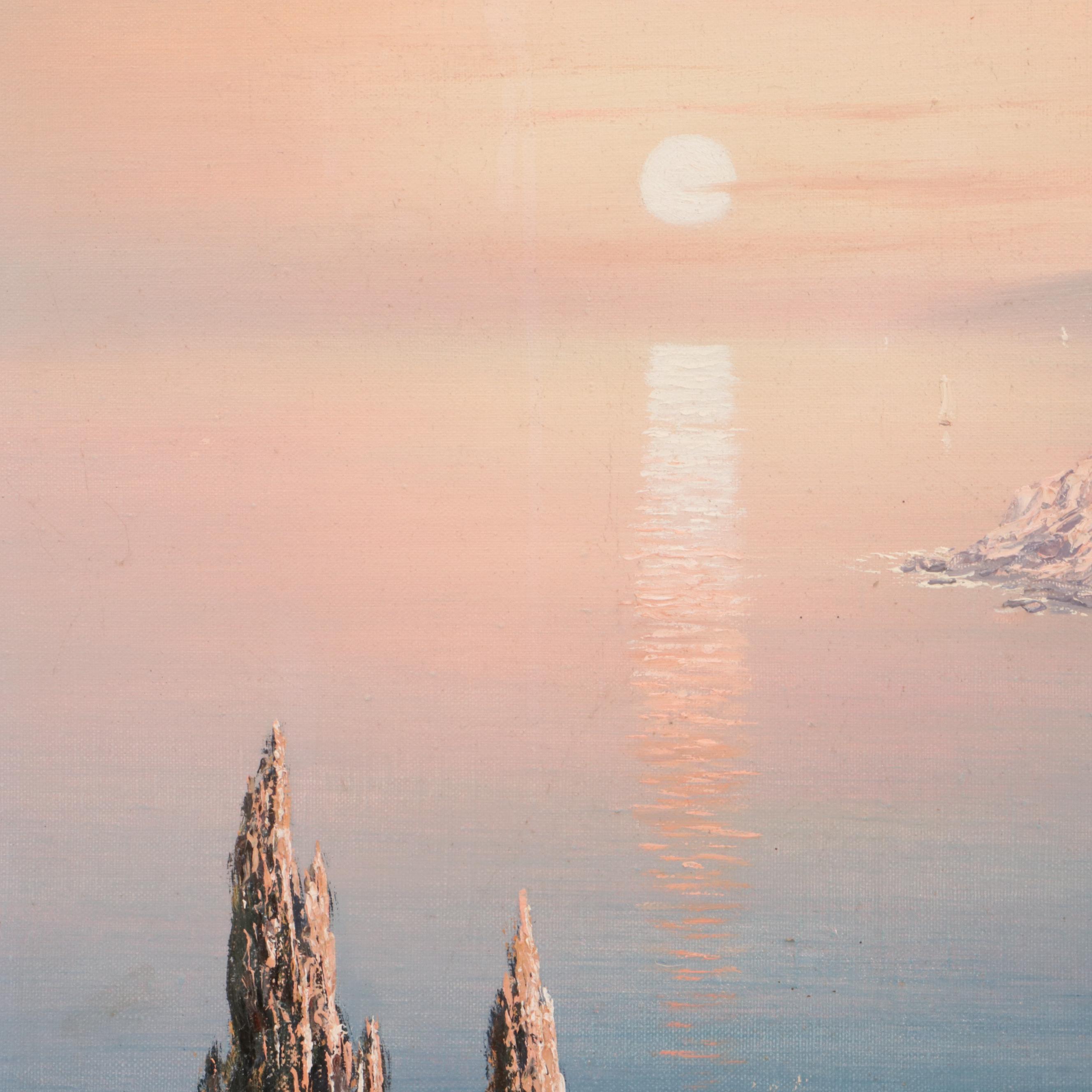 R. S. Wolfinger European Coastal Scene Oil Painting