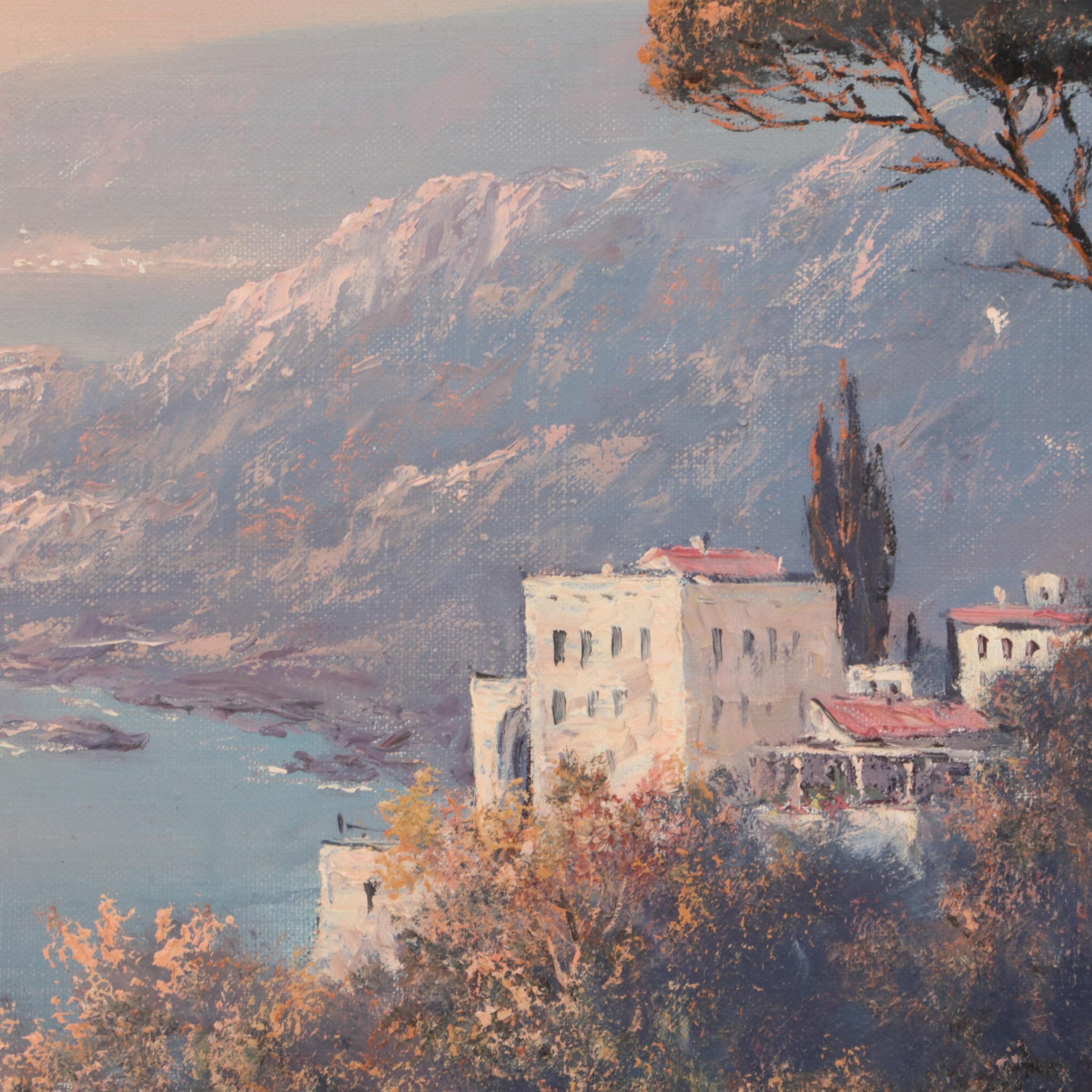 R. S. Wolfinger European Coastal Scene Oil Painting