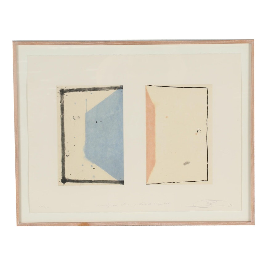 Shōichi Ida Etching "Opening and Closing - Blue and Orange No. 4"