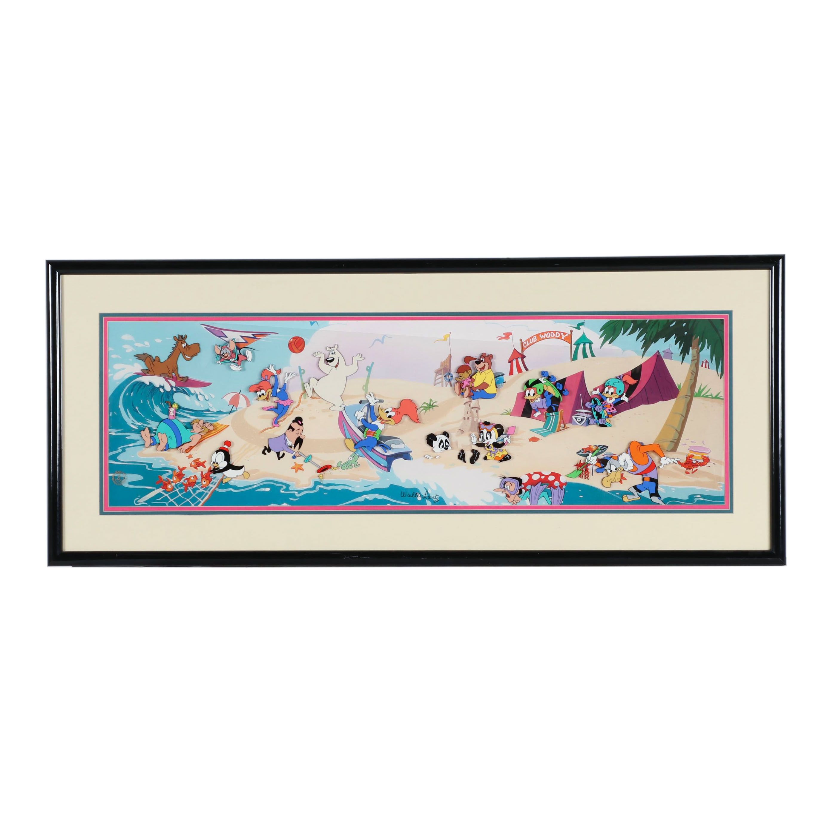 Walter Lantz Signed Hand Painted Animation Cel "Club Woody"