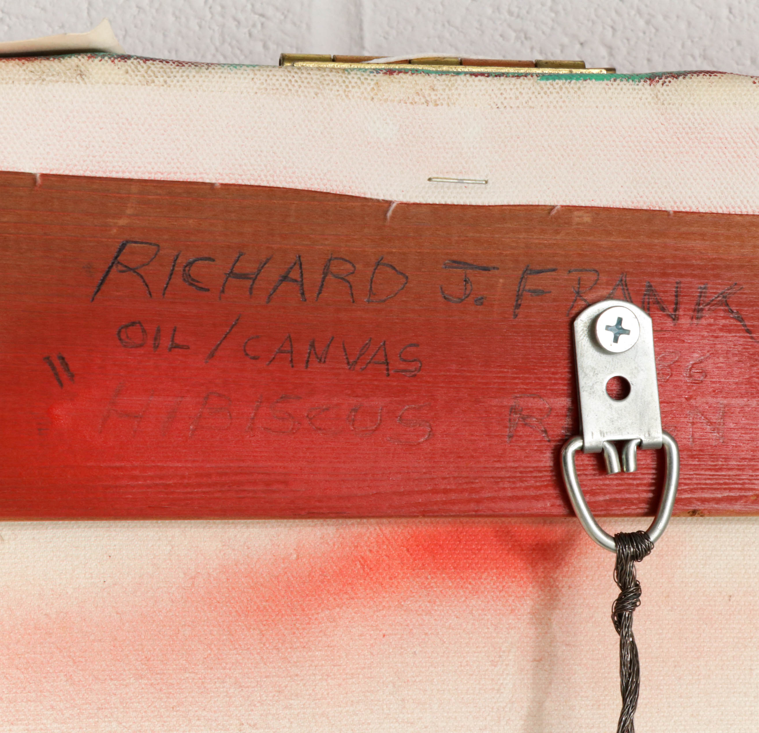 Richard J. Frank Three Panel Oil Painting "Hibiscus"