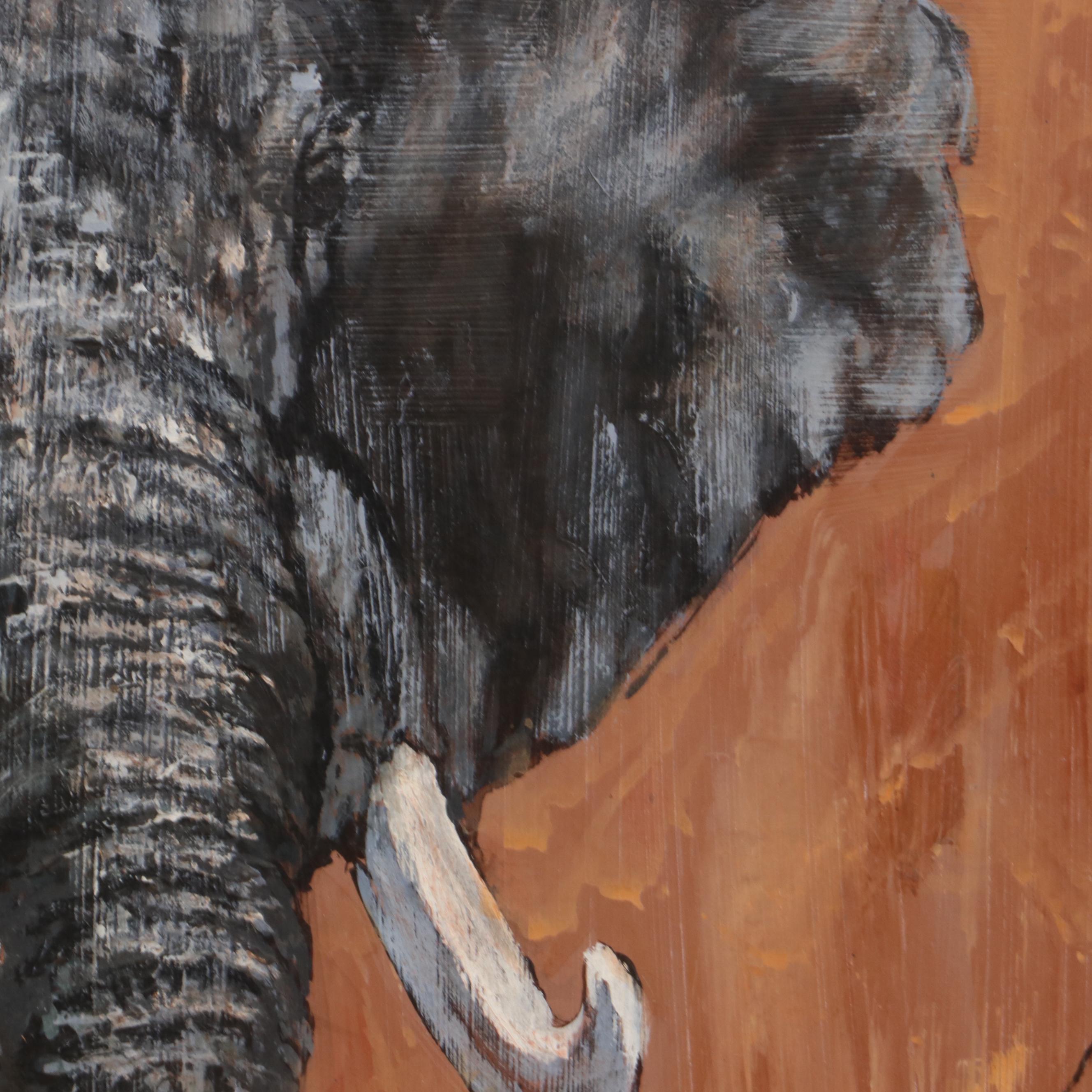 Robert Schoellkpf Oil Painting "Rogue Elephant"