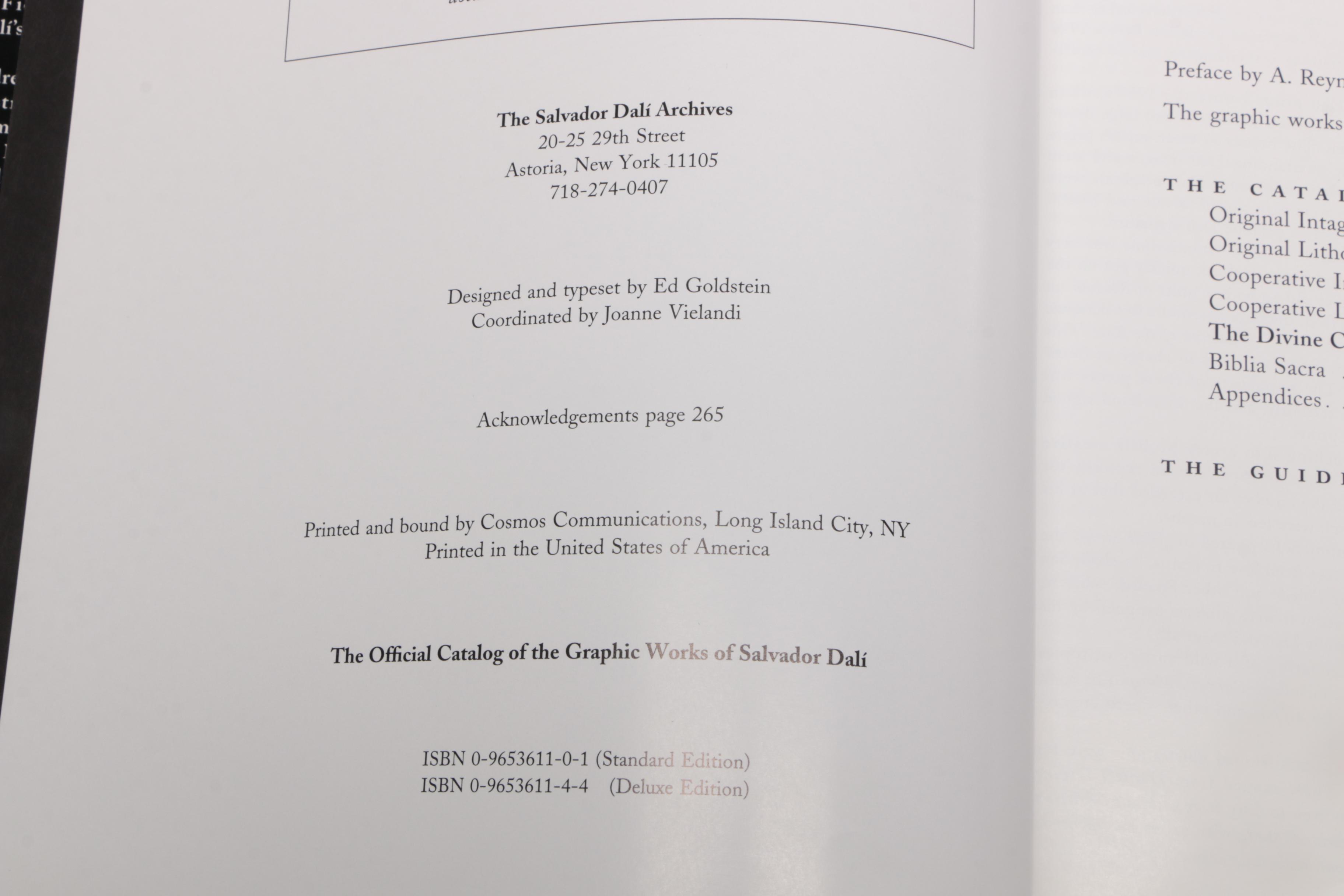 Authorized "The Official Catalog of the Graphic Works of Salvador Dalí" by Field