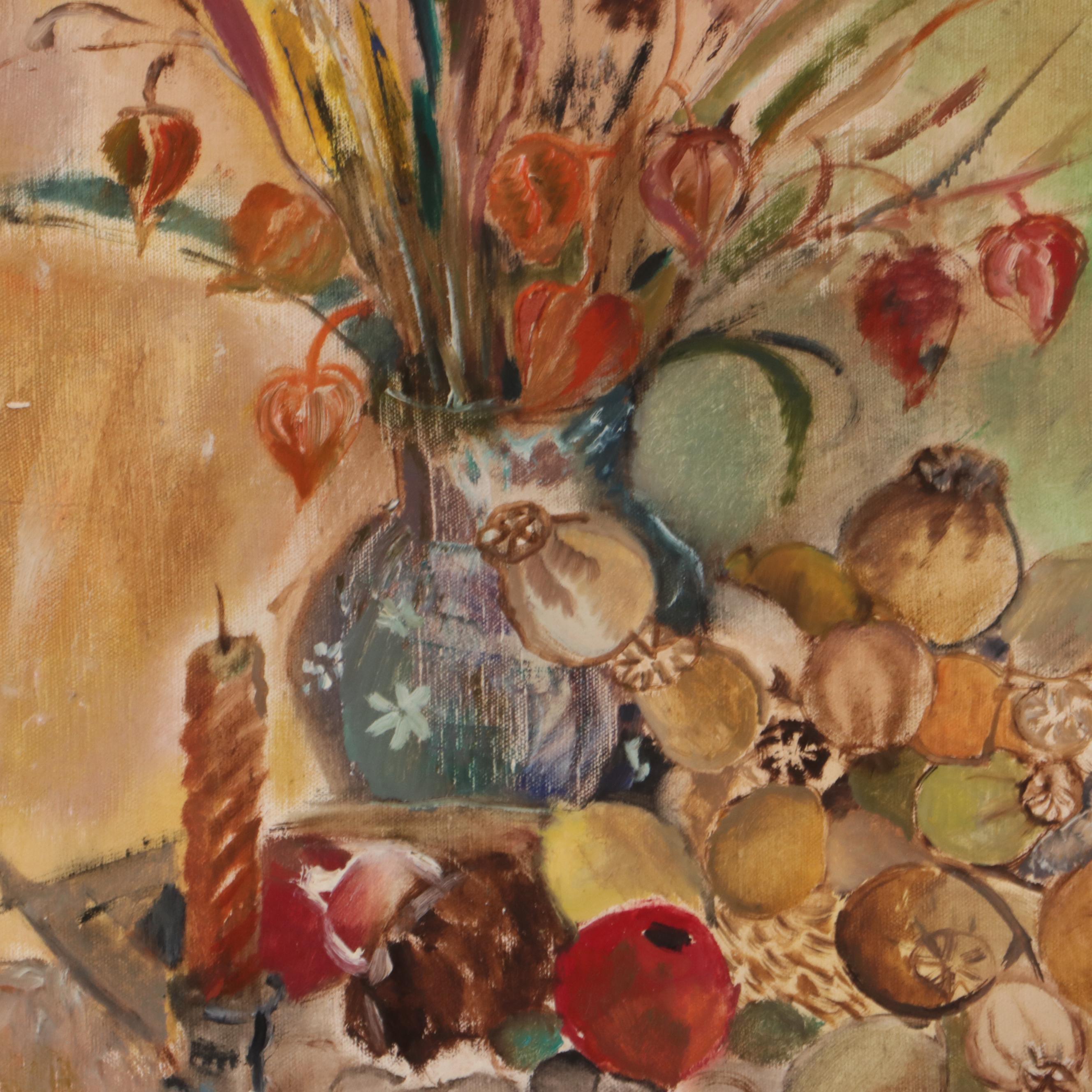 L. Gorzelska Still Life Oil Painting, 1973