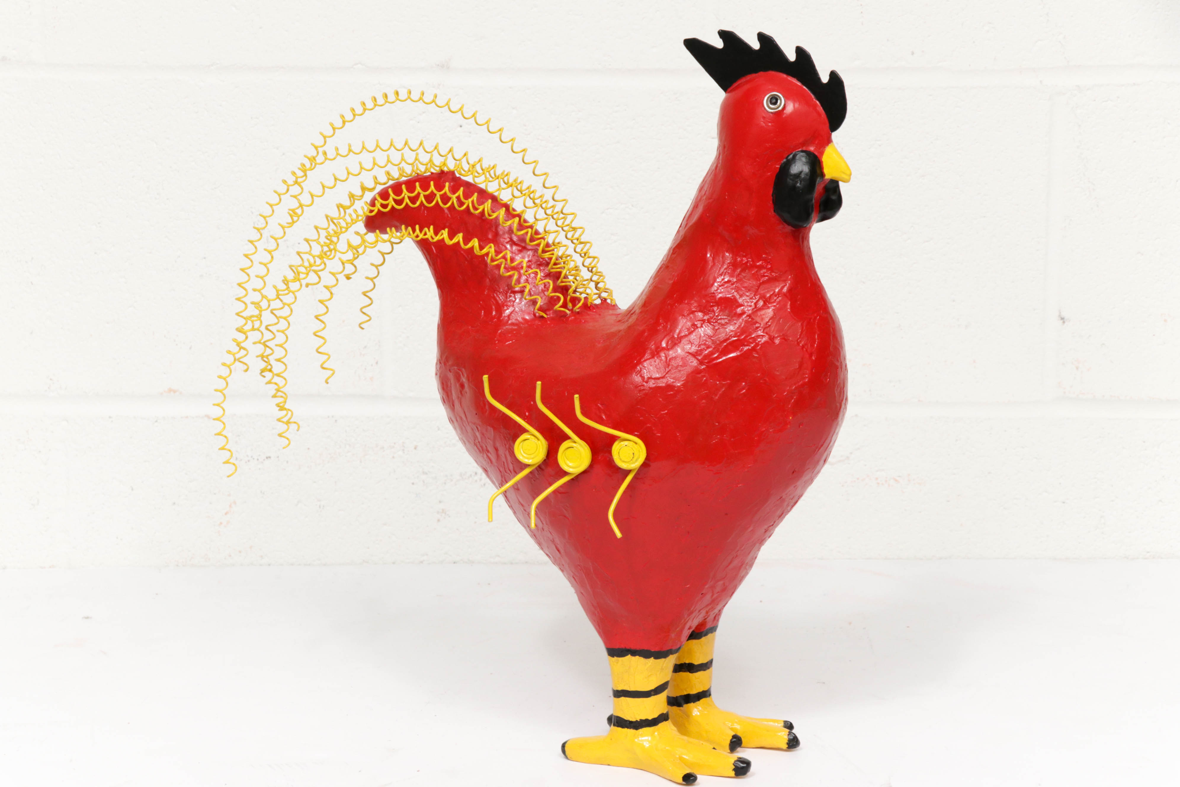 Mark Rosen Folk Art Chicken Mixed Media Sculpture