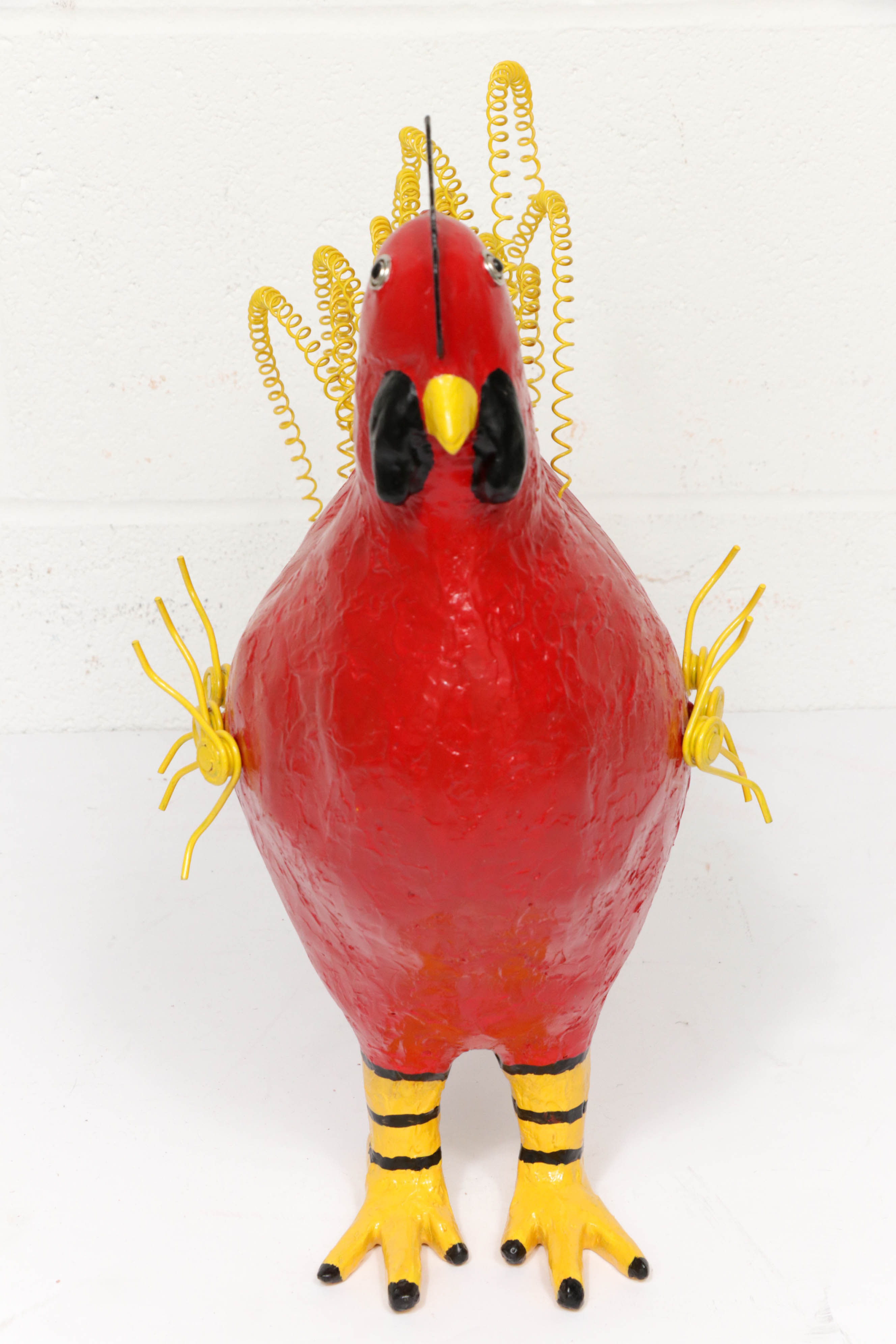 Mark Rosen Folk Art Chicken Mixed Media Sculpture