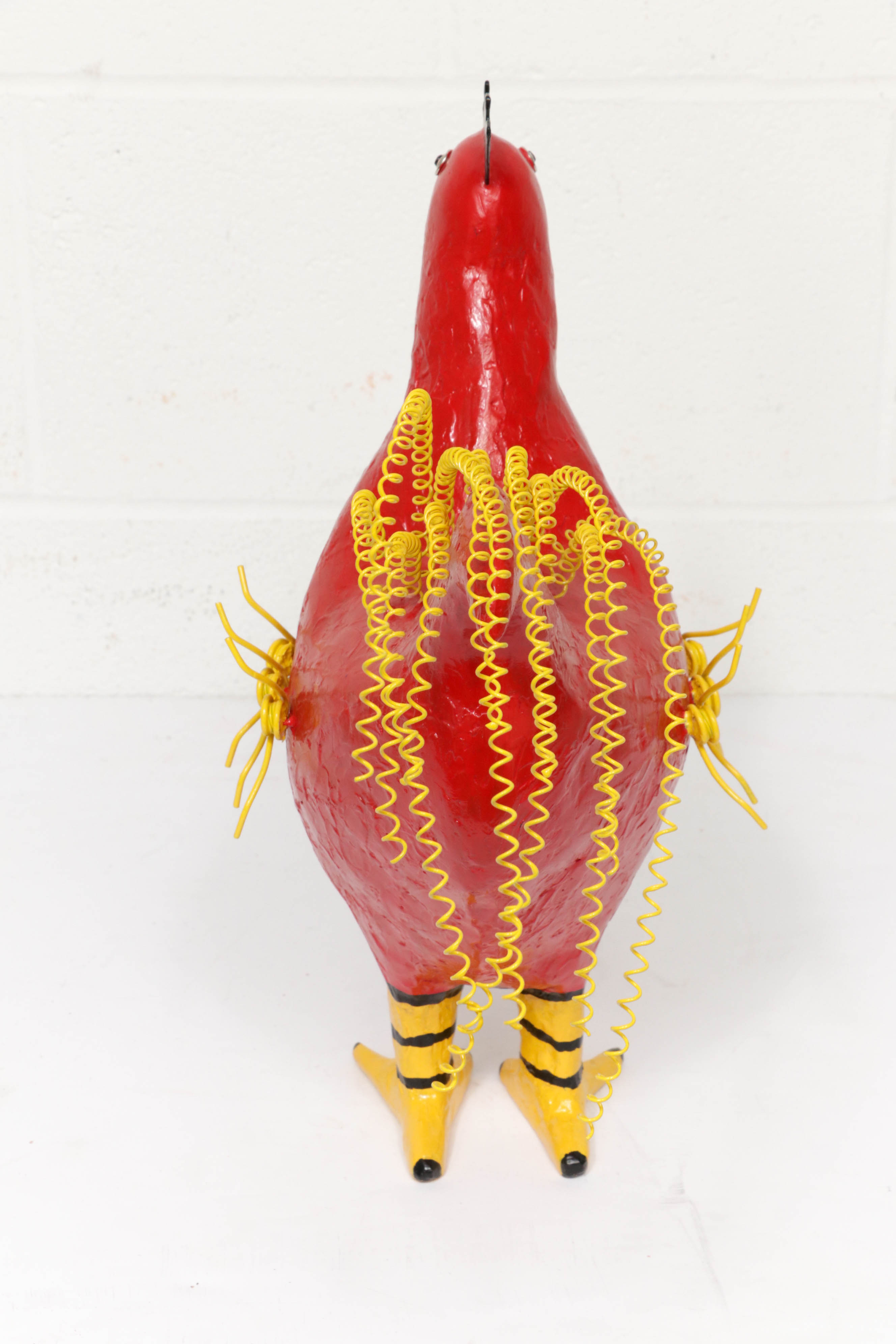 Mark Rosen Folk Art Chicken Mixed Media Sculpture