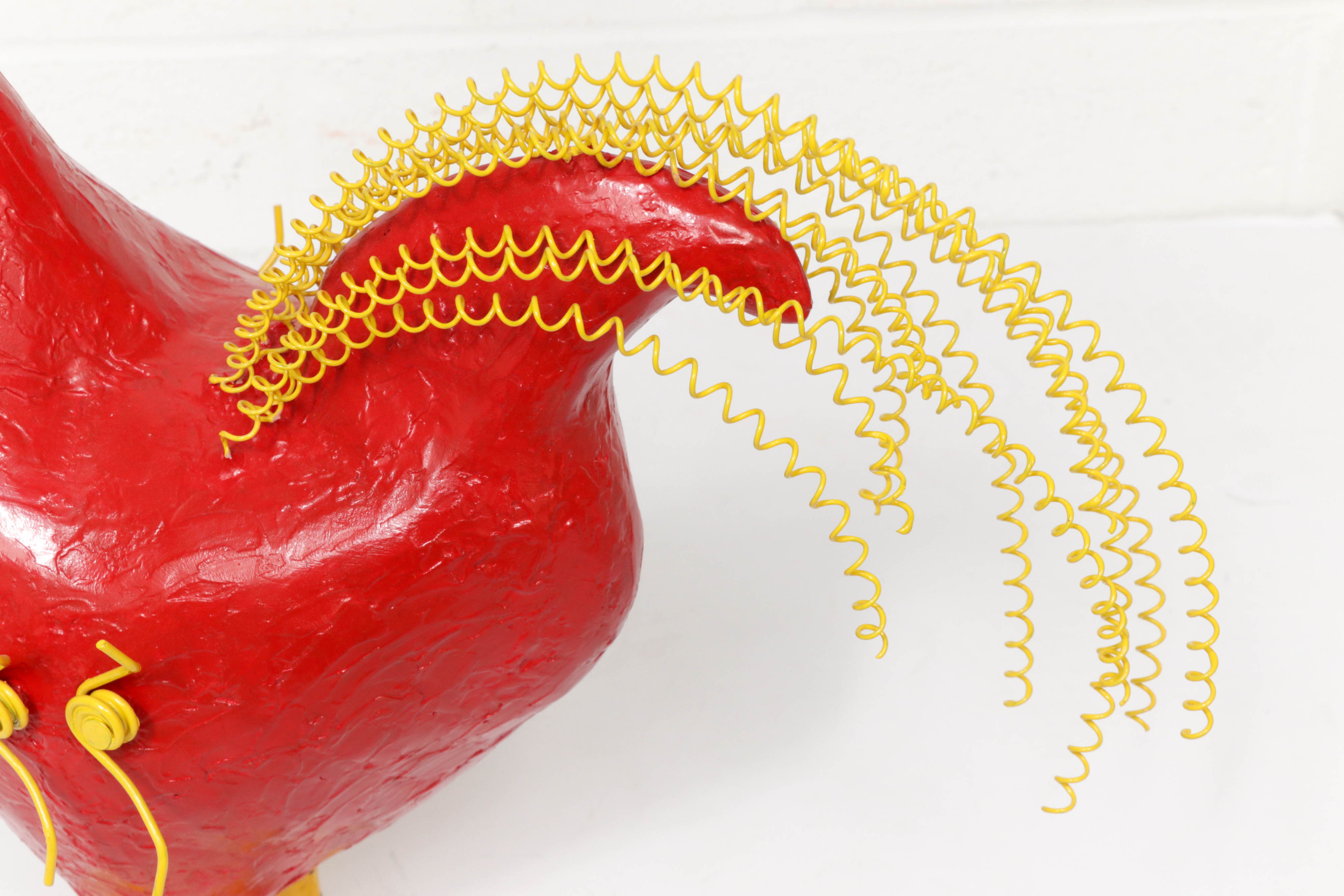 Mark Rosen Folk Art Chicken Mixed Media Sculpture