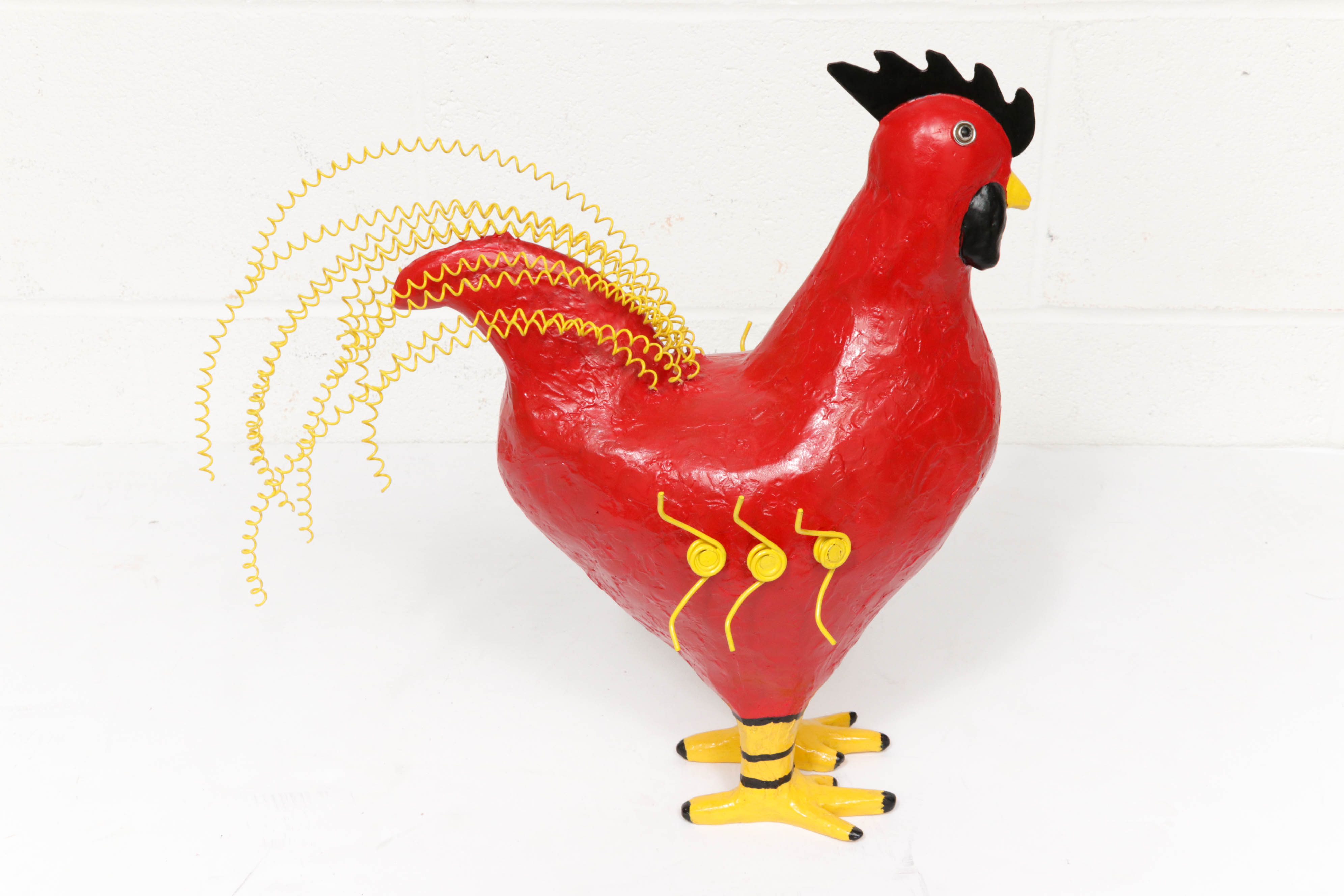 Mark Rosen Folk Art Chicken Mixed Media Sculpture