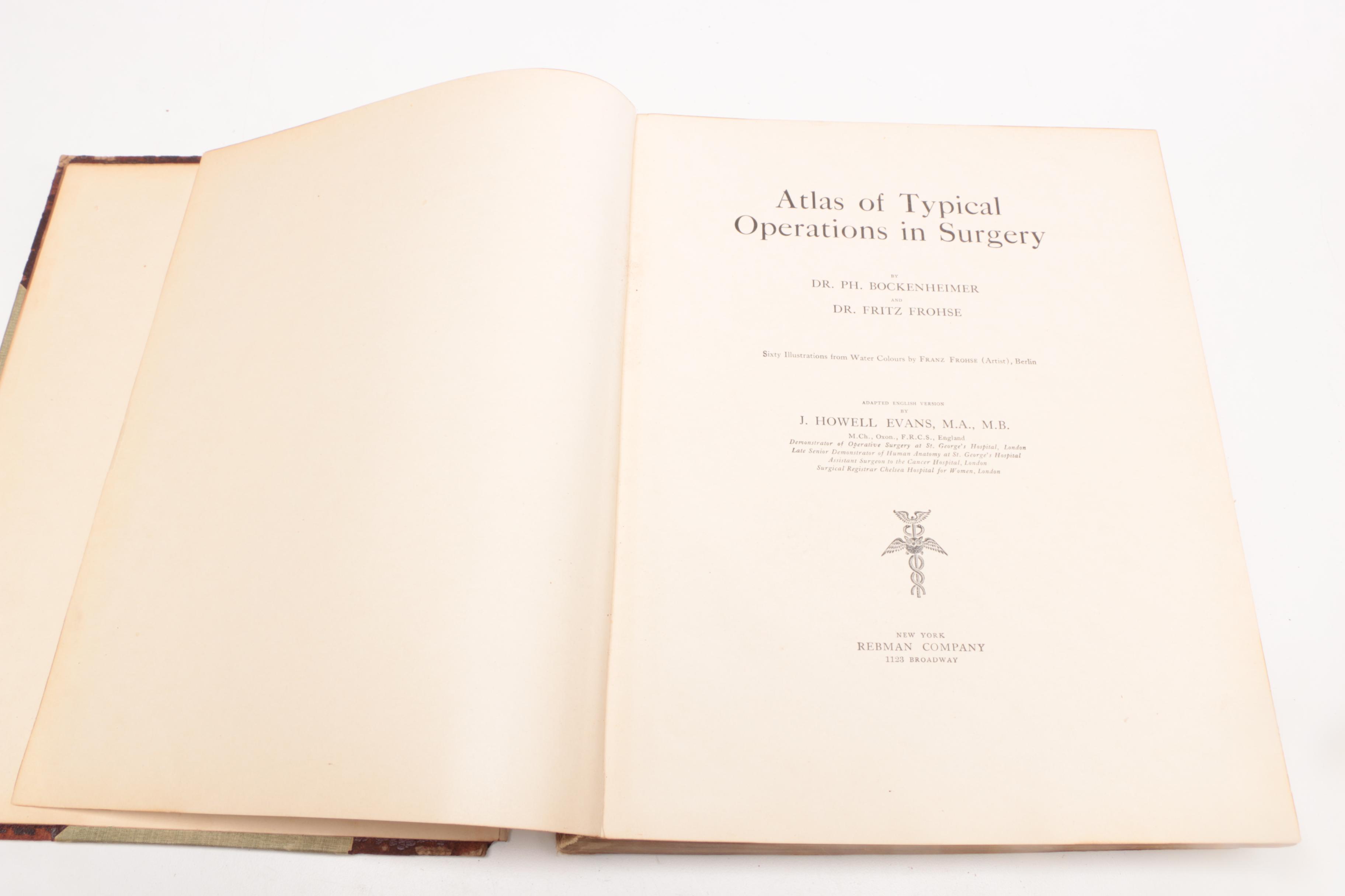 1906 "Atlas of Typical Operations in Surgery" by Bockenheimer and Frohse