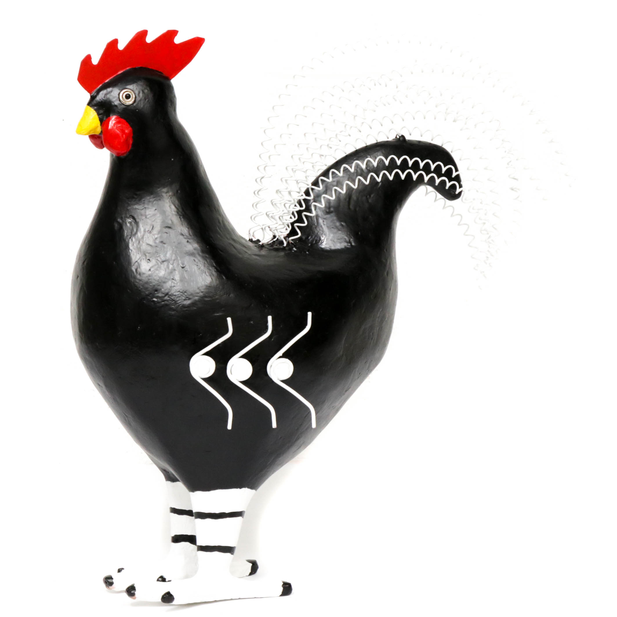 Mark Rosen Folk Art Chicken Mixed Media Sculpture