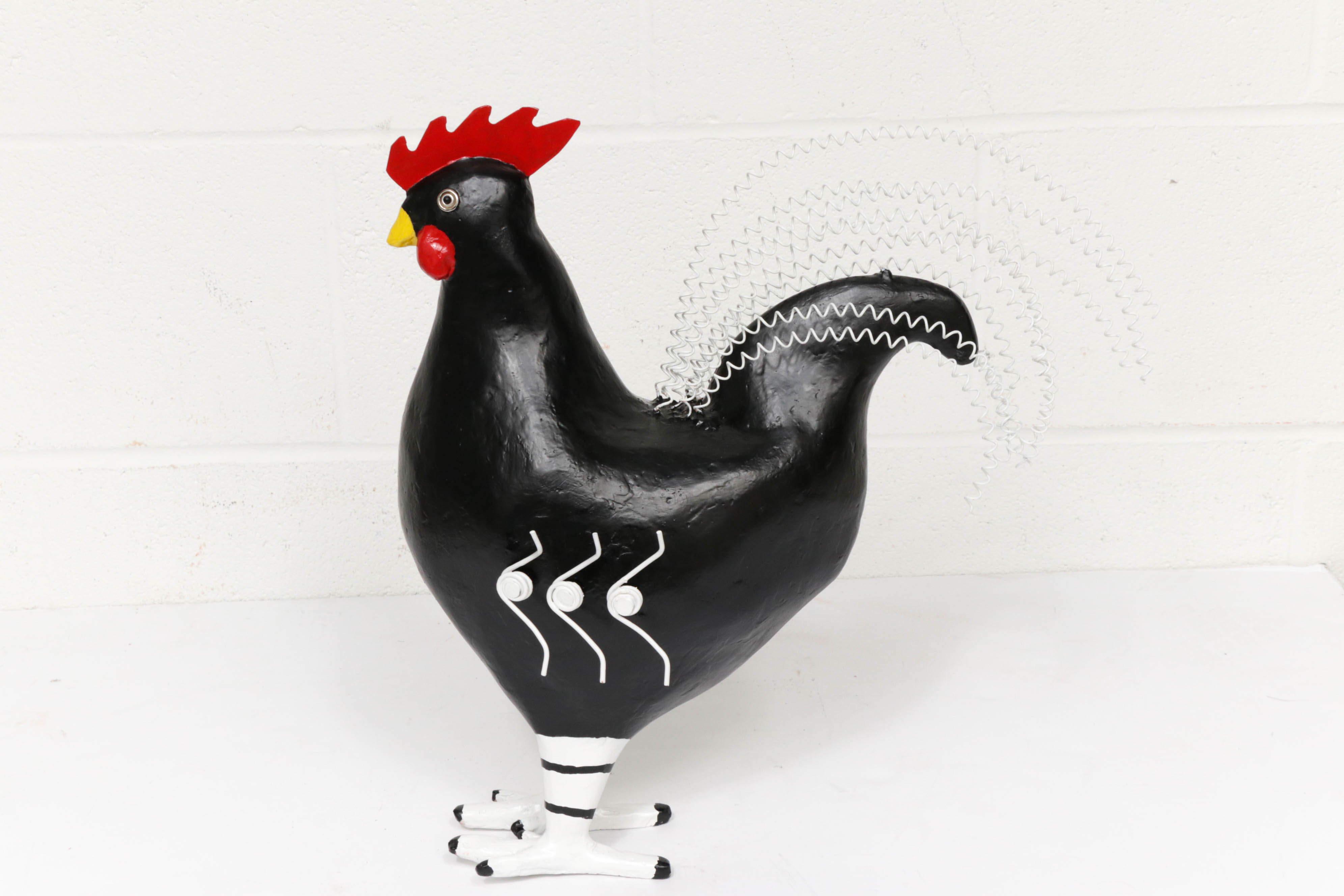 Mark Rosen Folk Art Chicken Mixed Media Sculpture