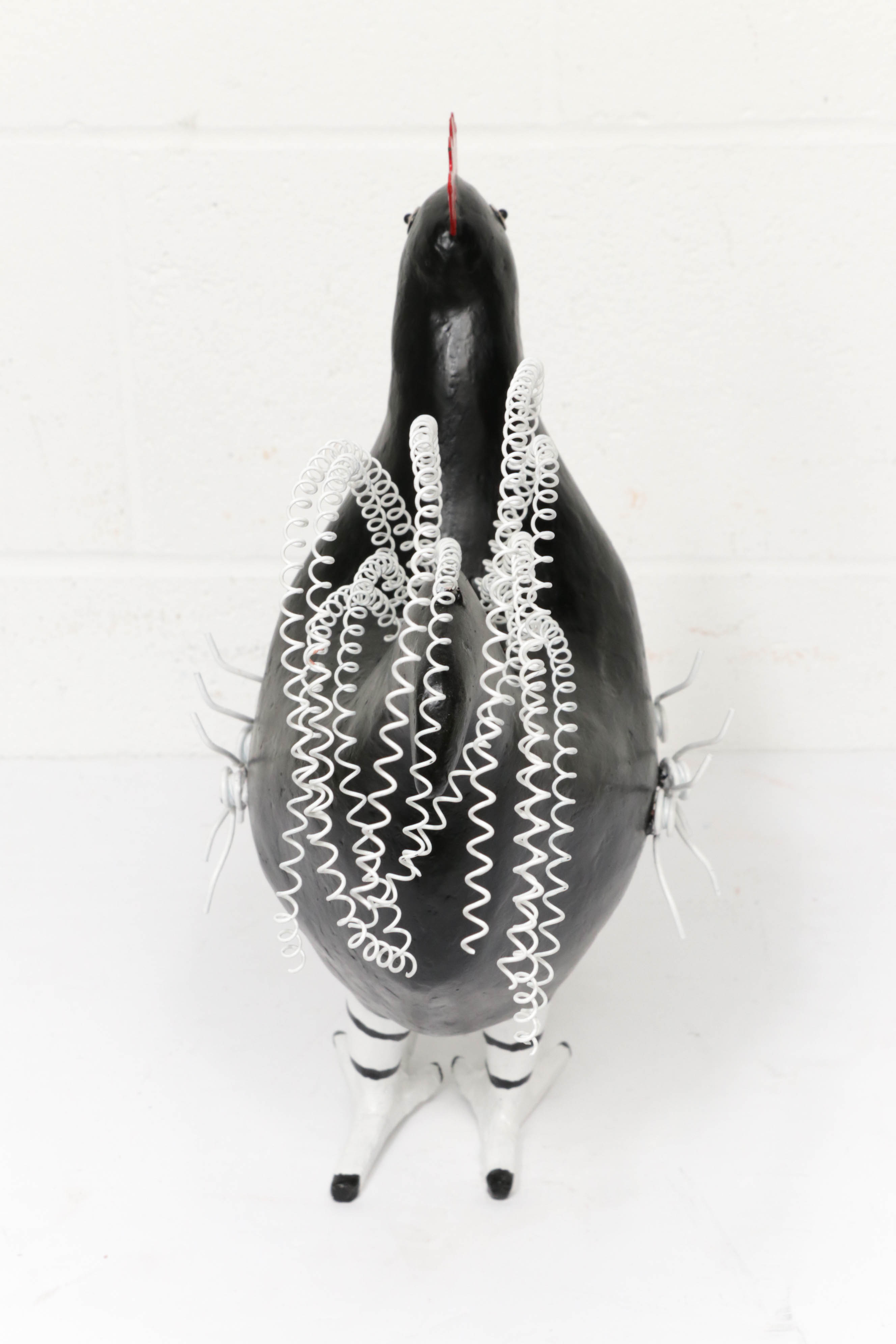 Mark Rosen Folk Art Chicken Mixed Media Sculpture