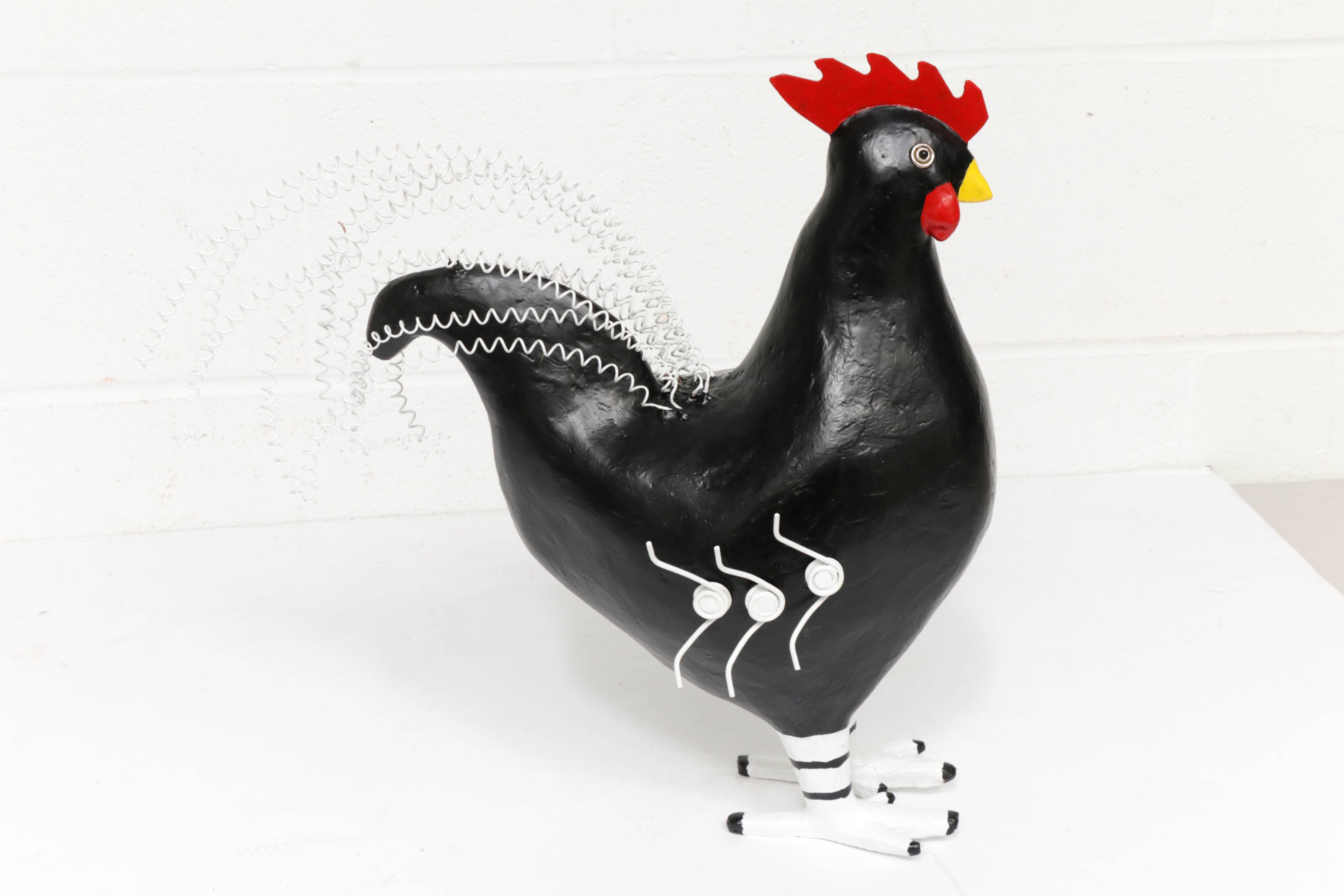 Mark Rosen Folk Art Chicken Mixed Media Sculpture