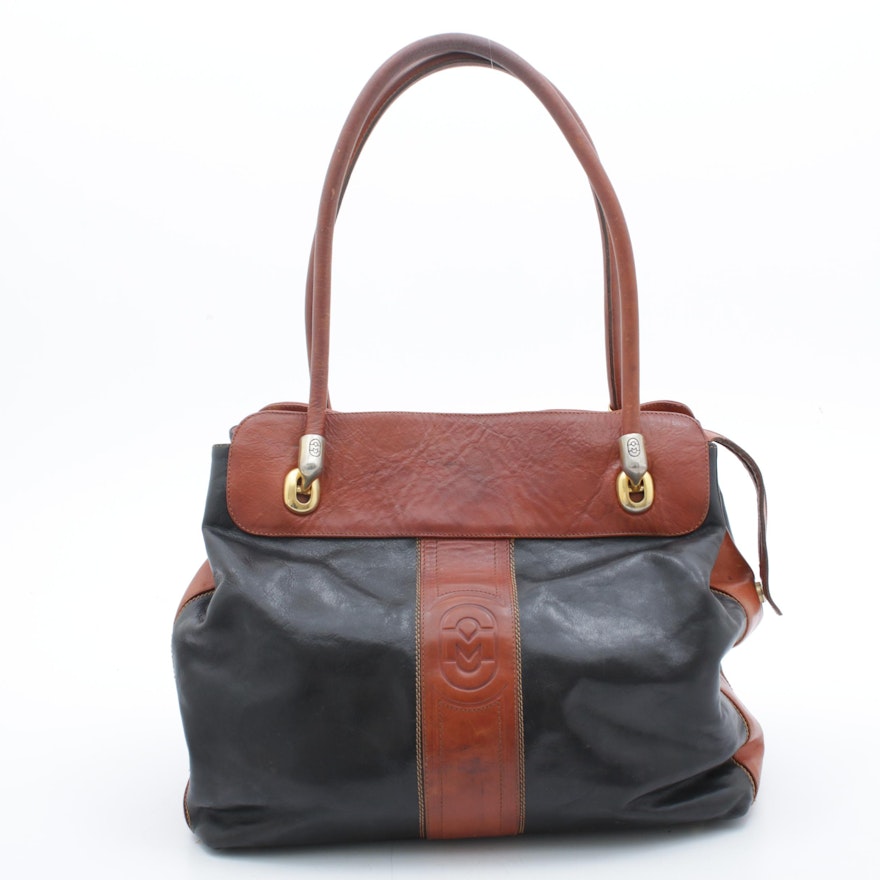 Marino Orlandi Two-Tone Leather Shoulder Bag
