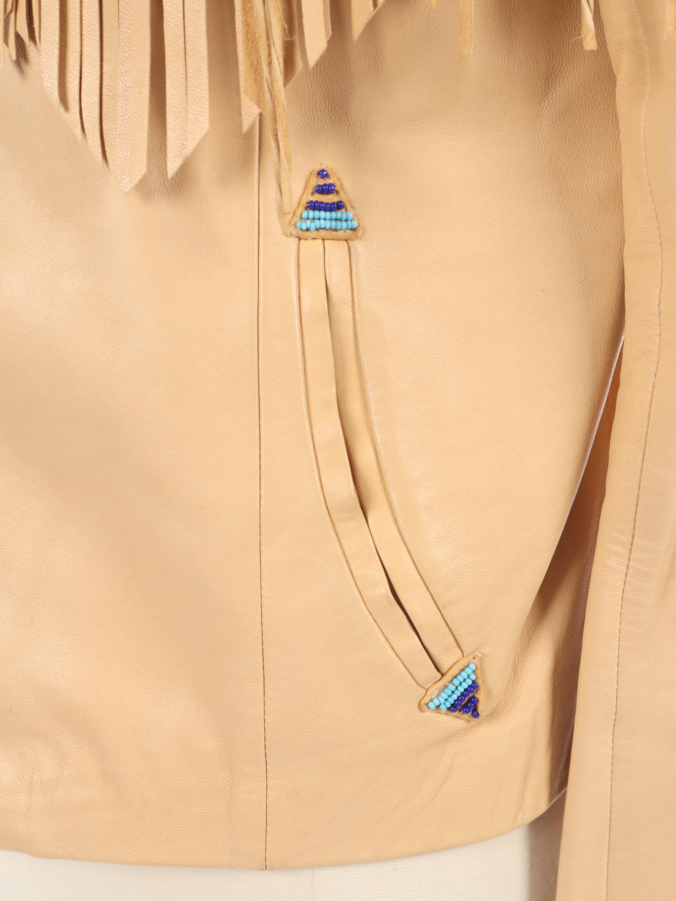 Arturo Beaded and Leather Fringed Jacket with Braided Trim