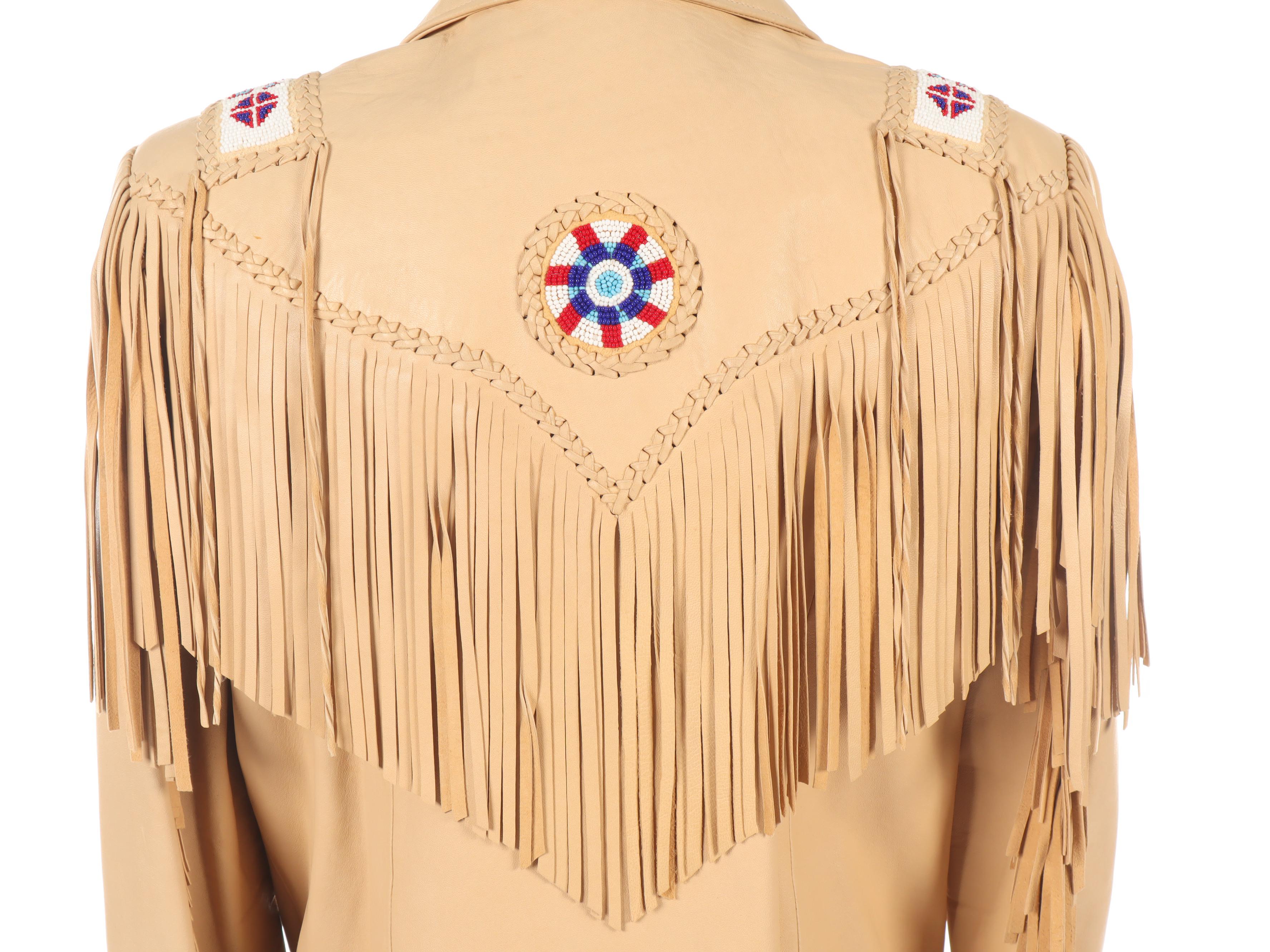 Arturo Beaded and Leather Fringed Jacket with Braided Trim