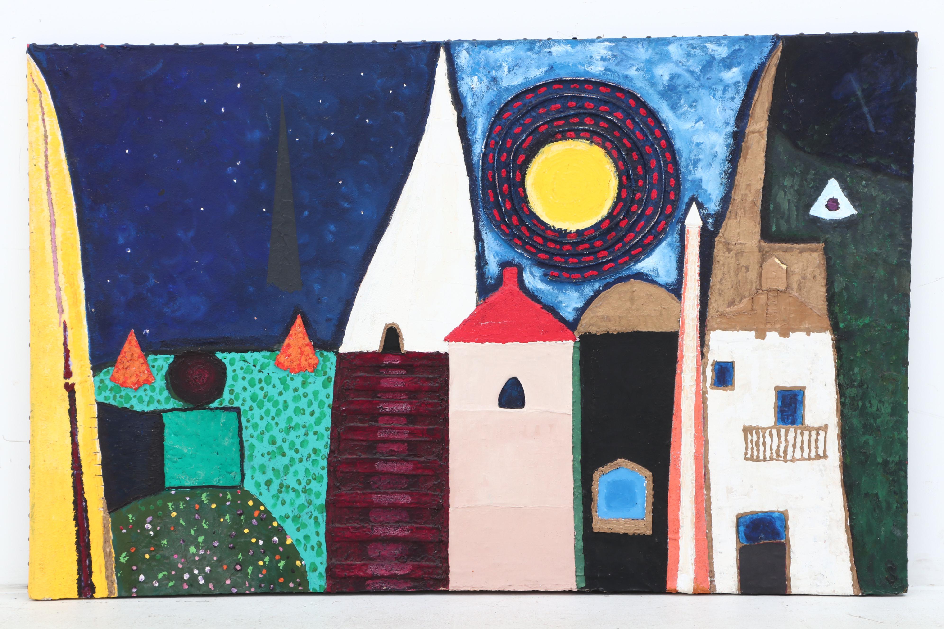 Francisco Sainz Abstract Cityscape Mixed Media Painting