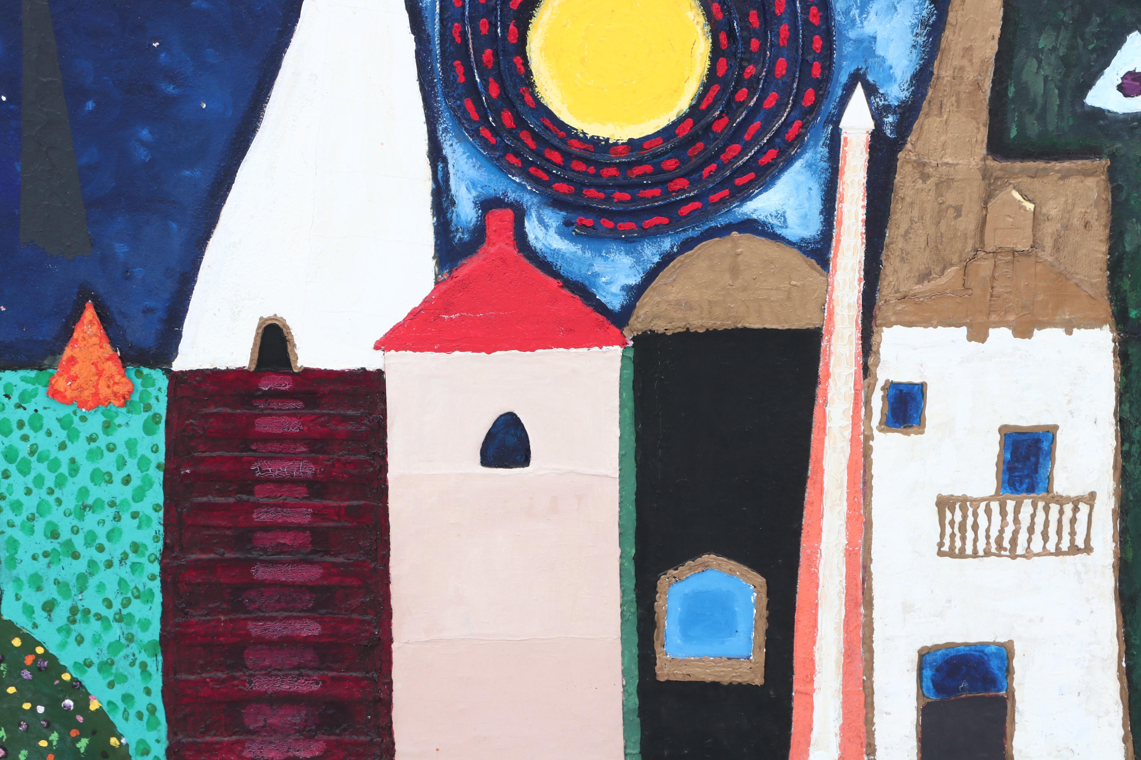 Francisco Sainz Abstract Cityscape Mixed Media Painting