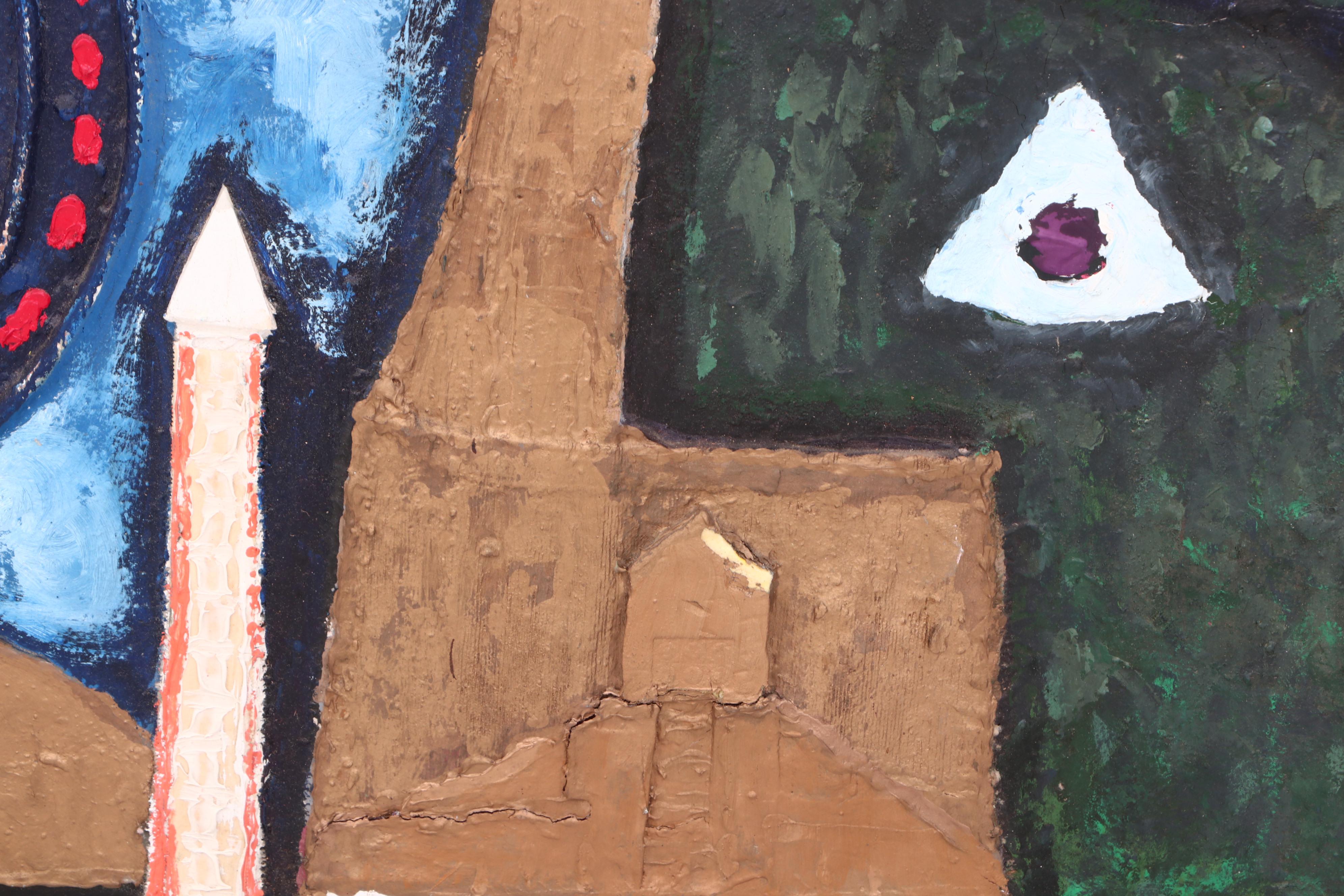 Francisco Sainz Abstract Cityscape Mixed Media Painting