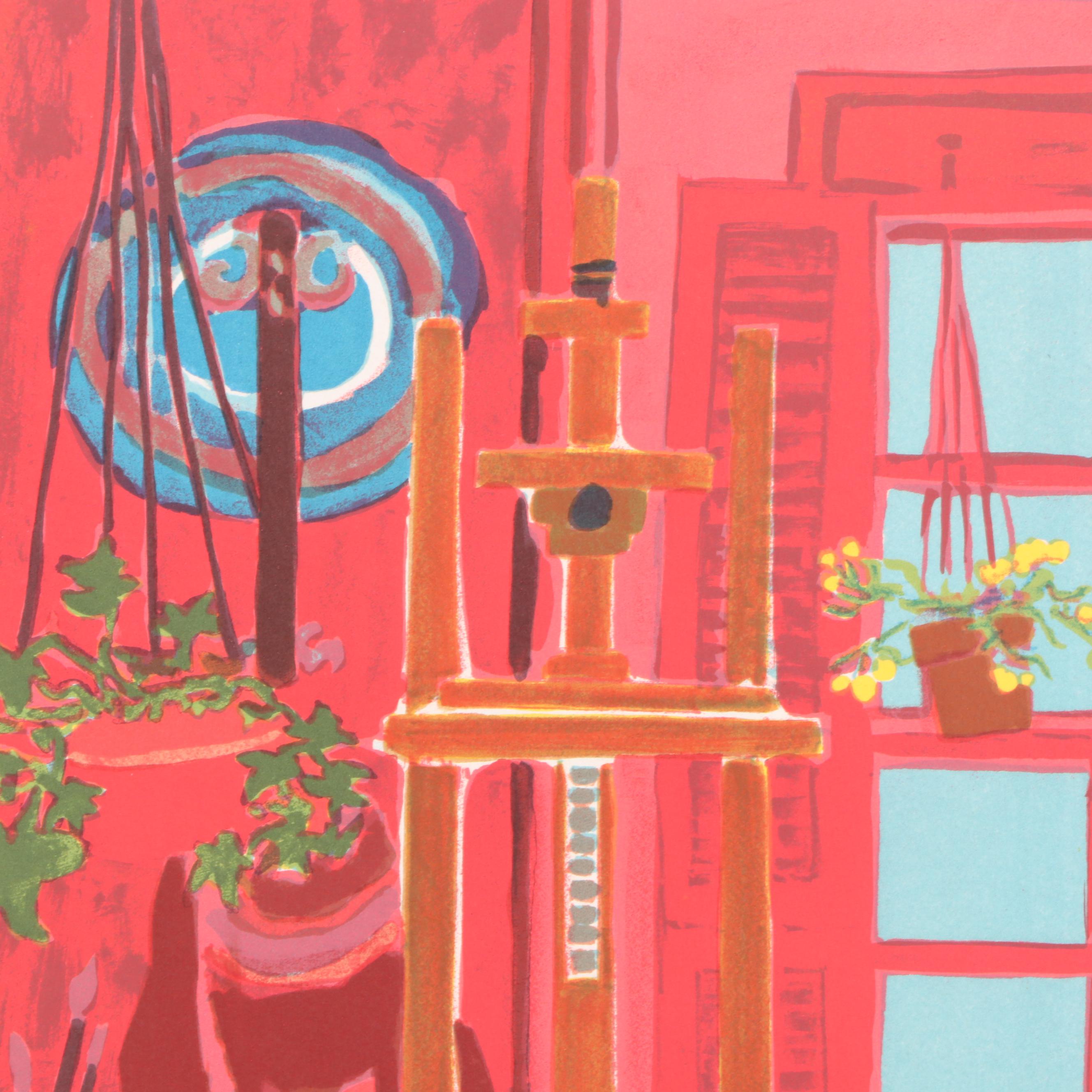 Edward Sokol Artist Proof Lithograph "My Studio"