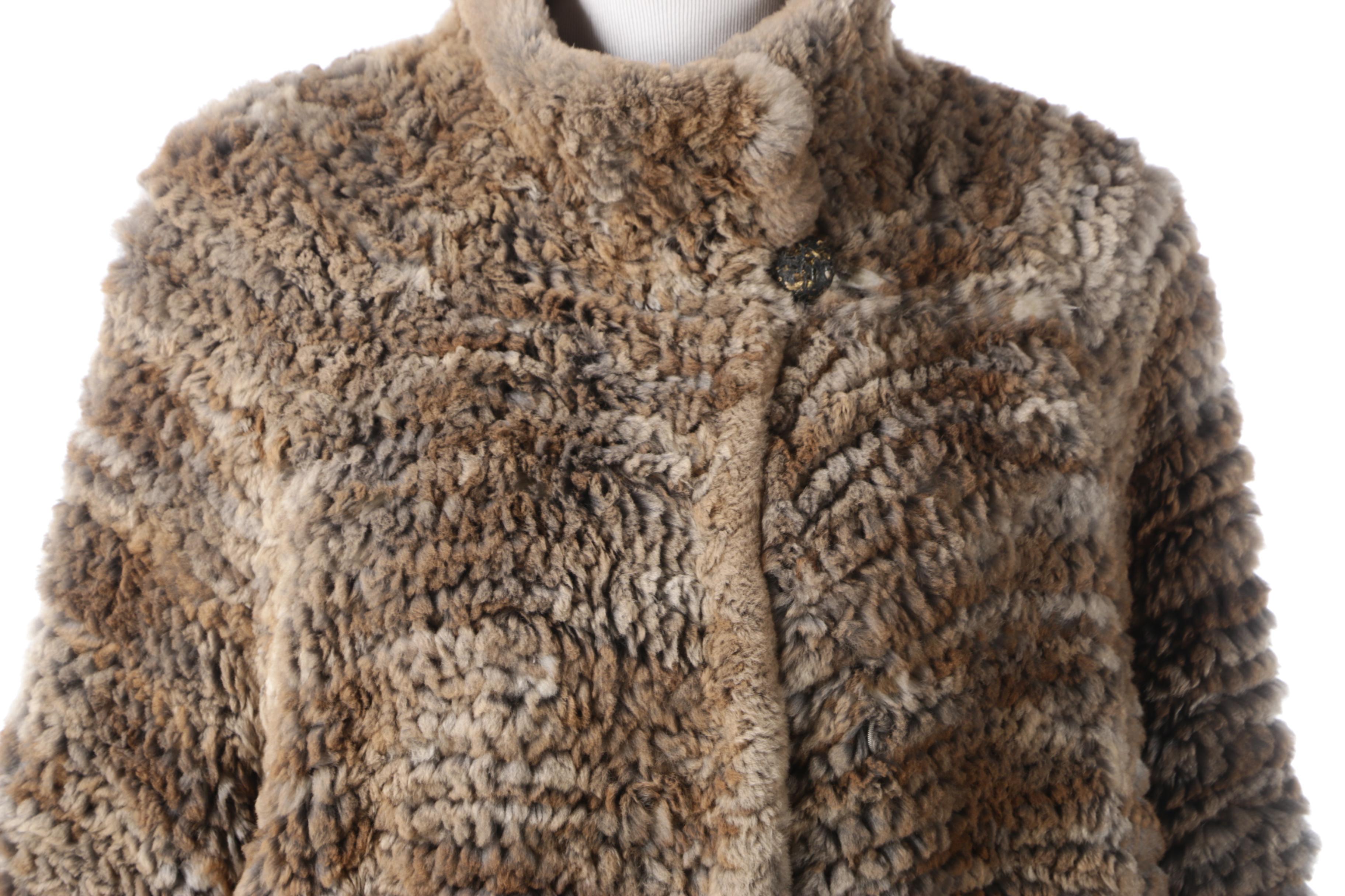Cassin New York Rabbit Fur Knit Coat