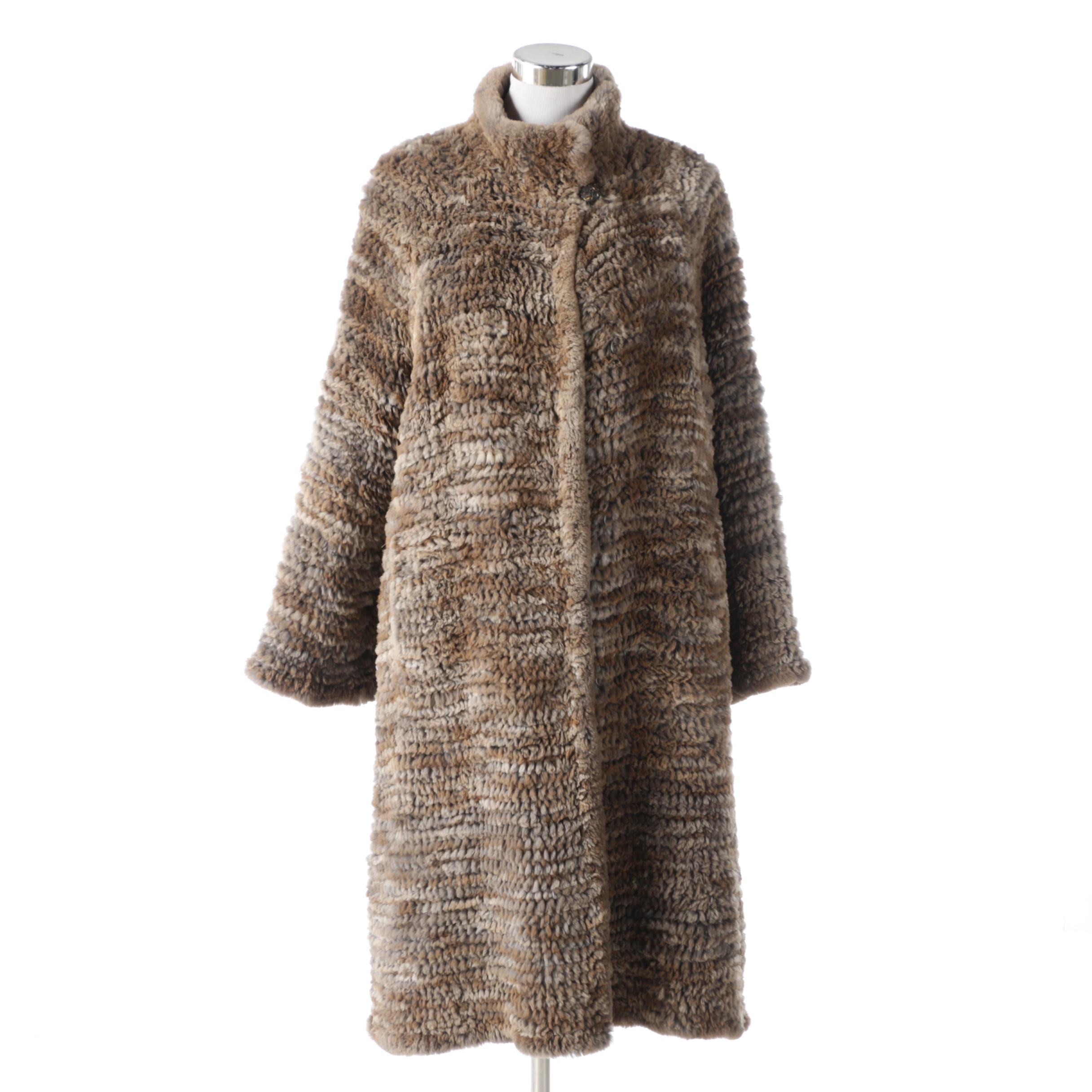 Cassin New York Rabbit Fur Knit Coat