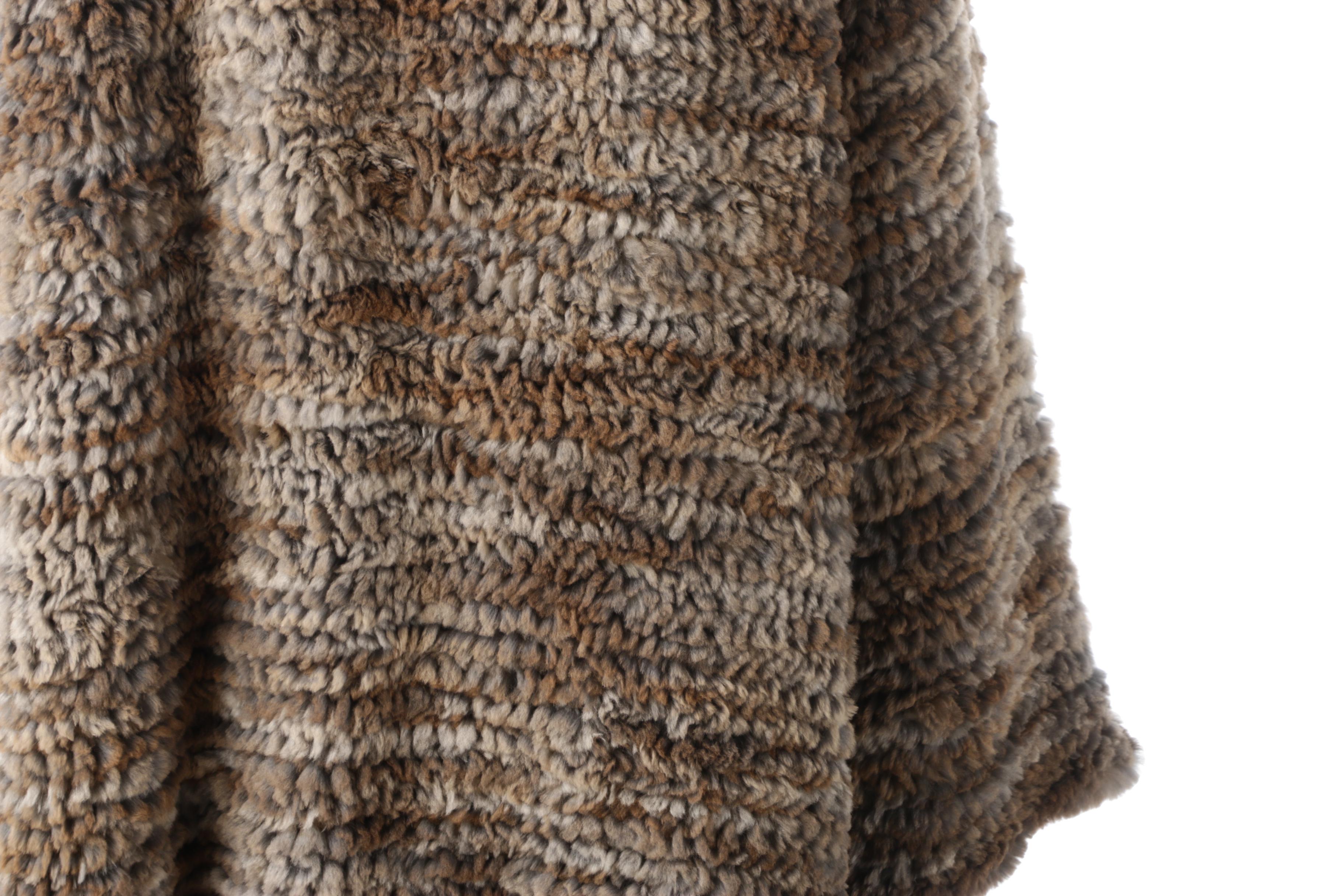 Cassin New York Rabbit Fur Knit Coat