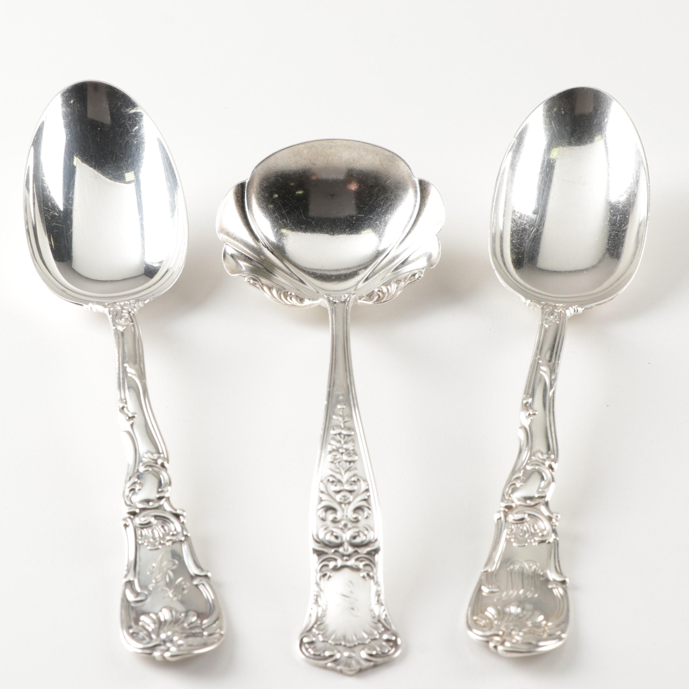 Antique Gorham Sterling Silver "Hanover" and "Maryland" Serverware, Circa 1895